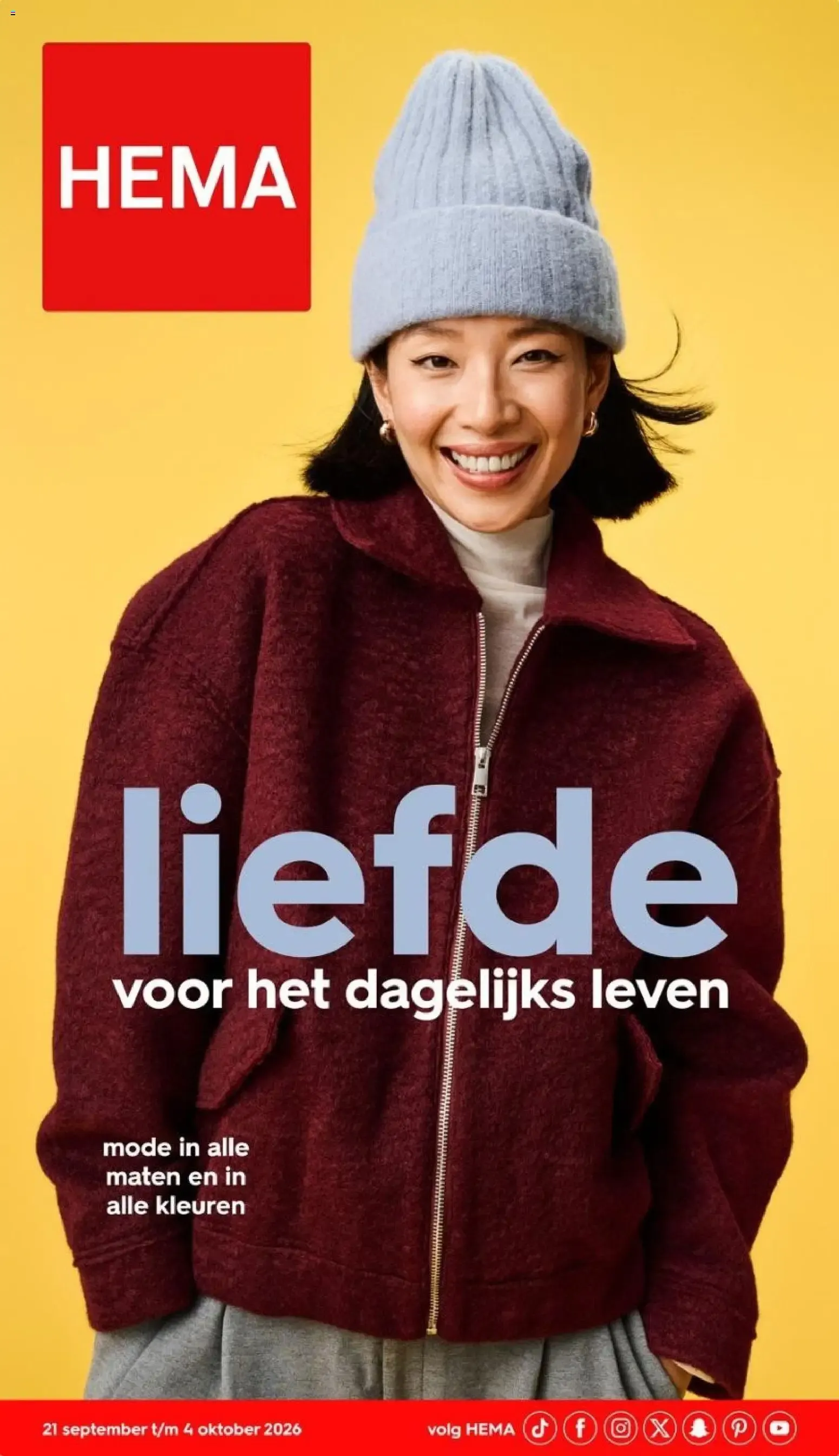 HEMA: Liefde voor het dagelijks leven - Moda en todas las tallas y colores van 21 september tot 4 oktober 2026 - Folder pagina 1