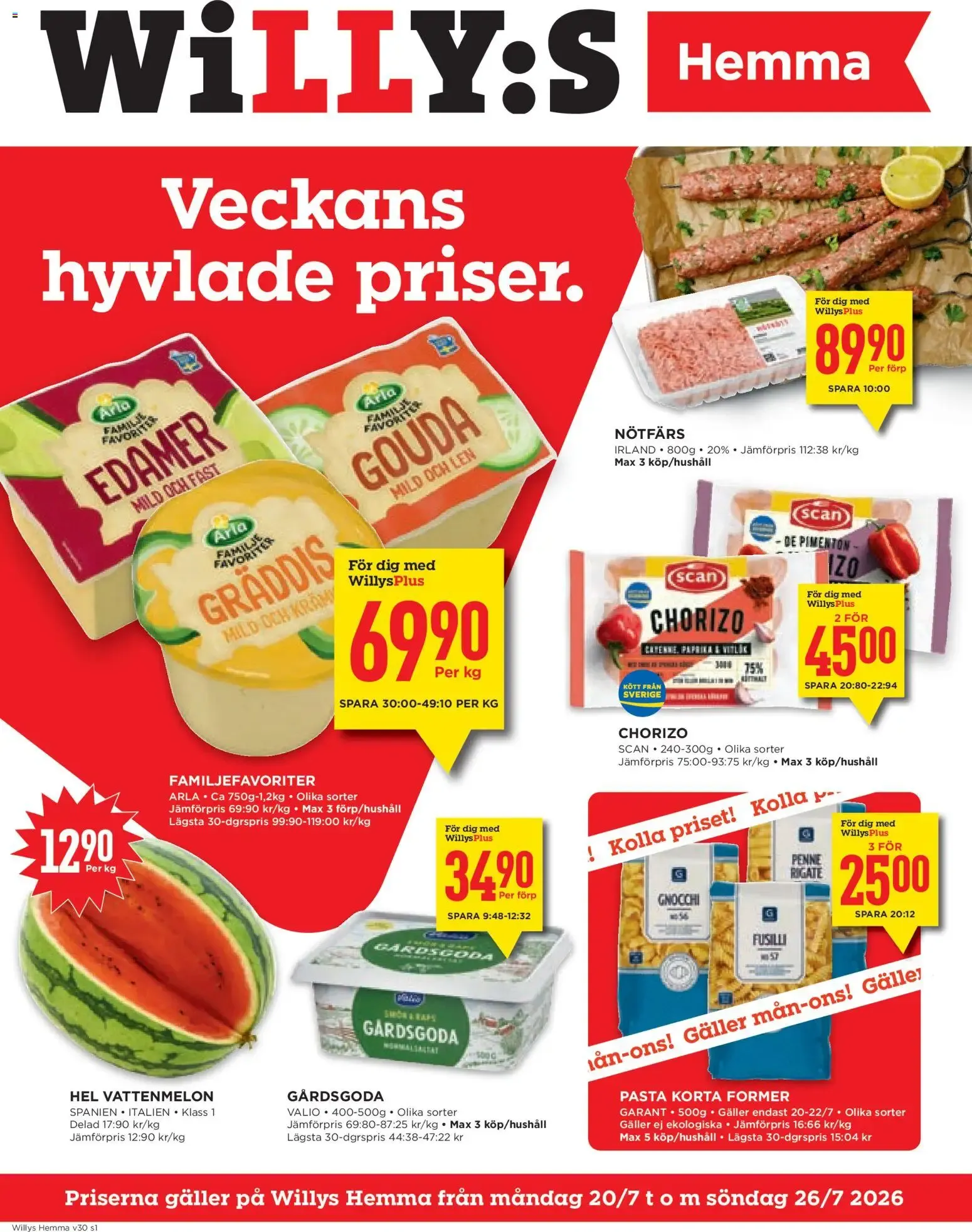 Willys erbjudanden Hemma från 20/07/2026 - 26/07/2026 > Reklamblad nuvarande rabatter