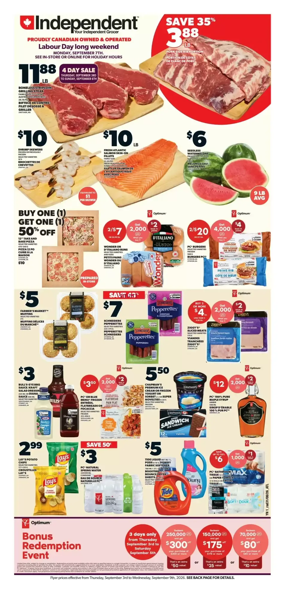 Independent Grocer - Labour Day long weekend flyer from September 3 to September 9 2026 - flyer page 1