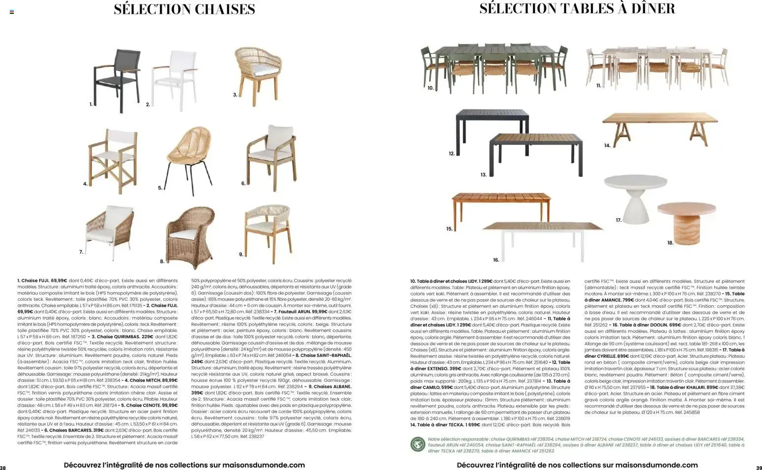 Maisons du Monde Évasion Estivale Collection Outdoor 2026 du 2 septembre au 31 décembre 2026 - Catalogue page 20