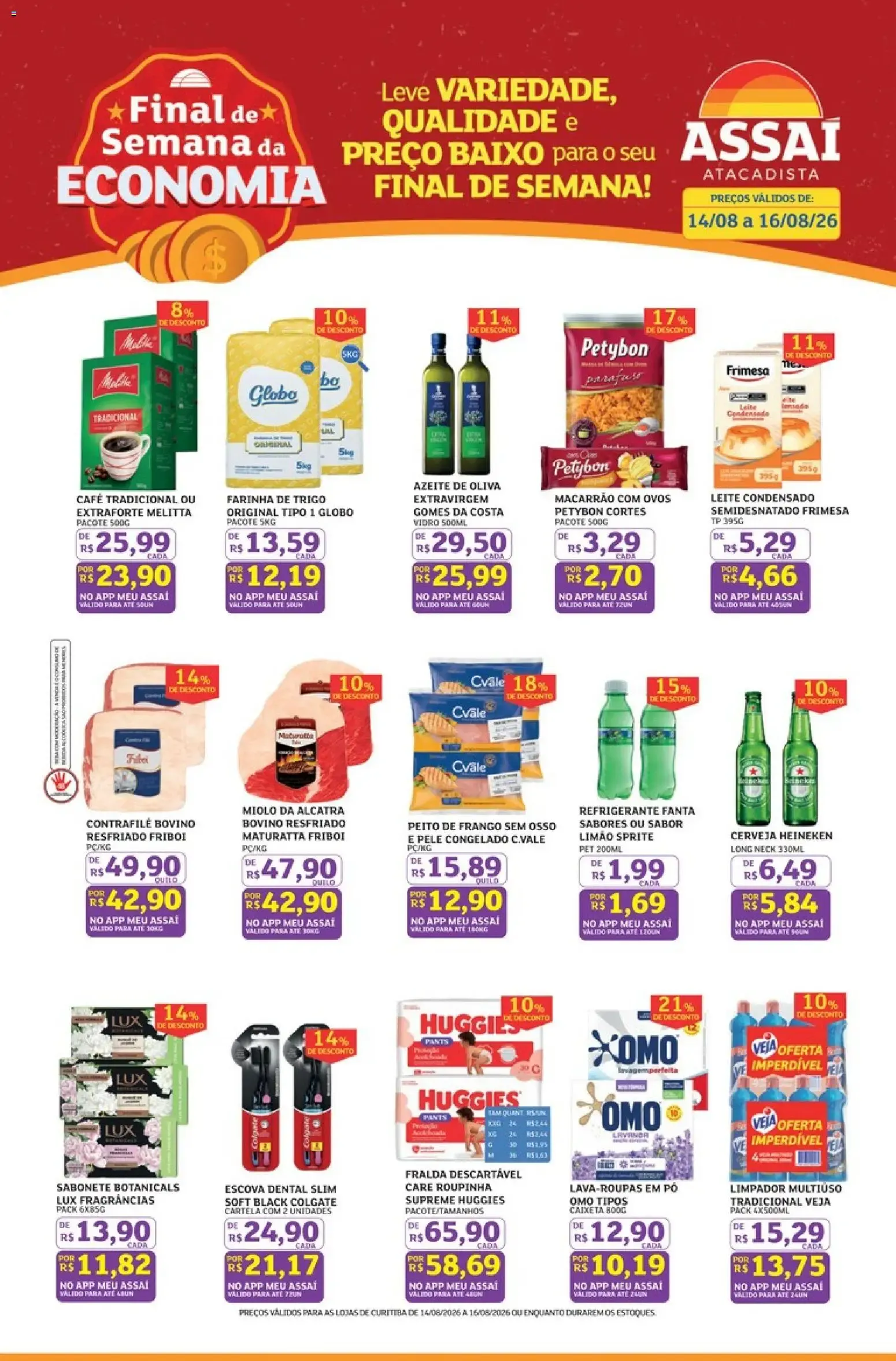 Encarte de Assaí Atacadista ofertas - PR de 14/08/2026 | Promoções Online 14 de agosto até 16 de agosto 2026 - Pagina 1