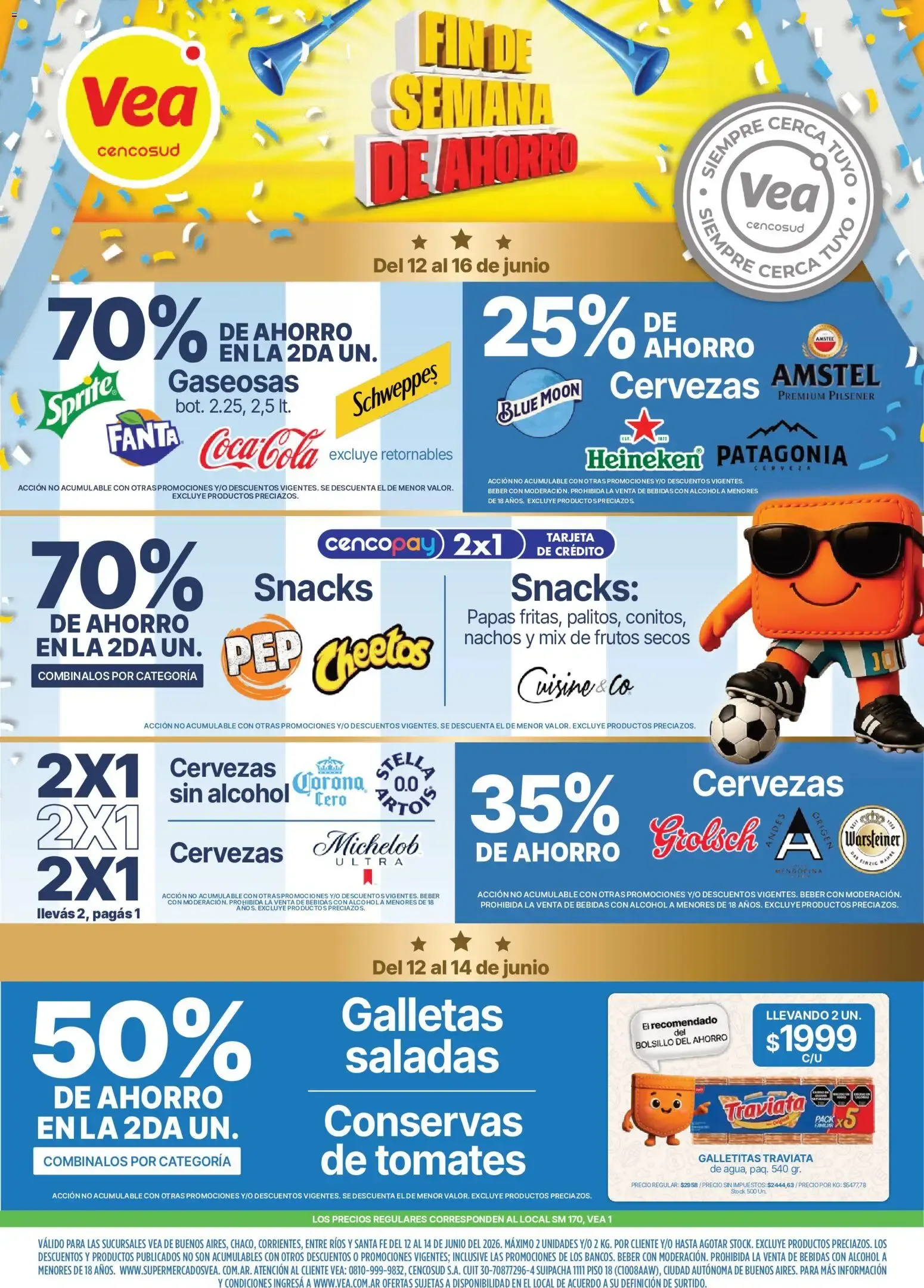 Ofertas de Vea - Fin de semana de ahorro del 12/06/2026 - 16/06/2026 12 de junio al 16 de junio 2026 - Página 1 del catálogo