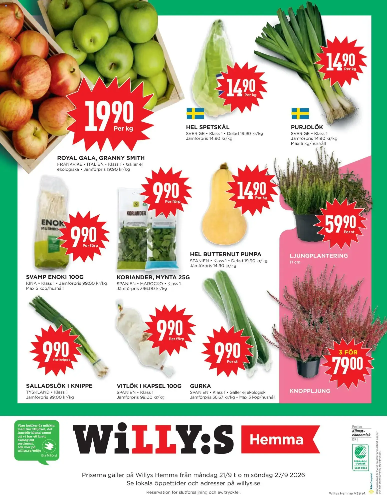 Willys erbjudanden Hemma från 21/09/2026 - 27/09/2026 > Reklamblad nuvarande rabatter från 21 september till 27 september 2026 - Reklamblad sidor 4