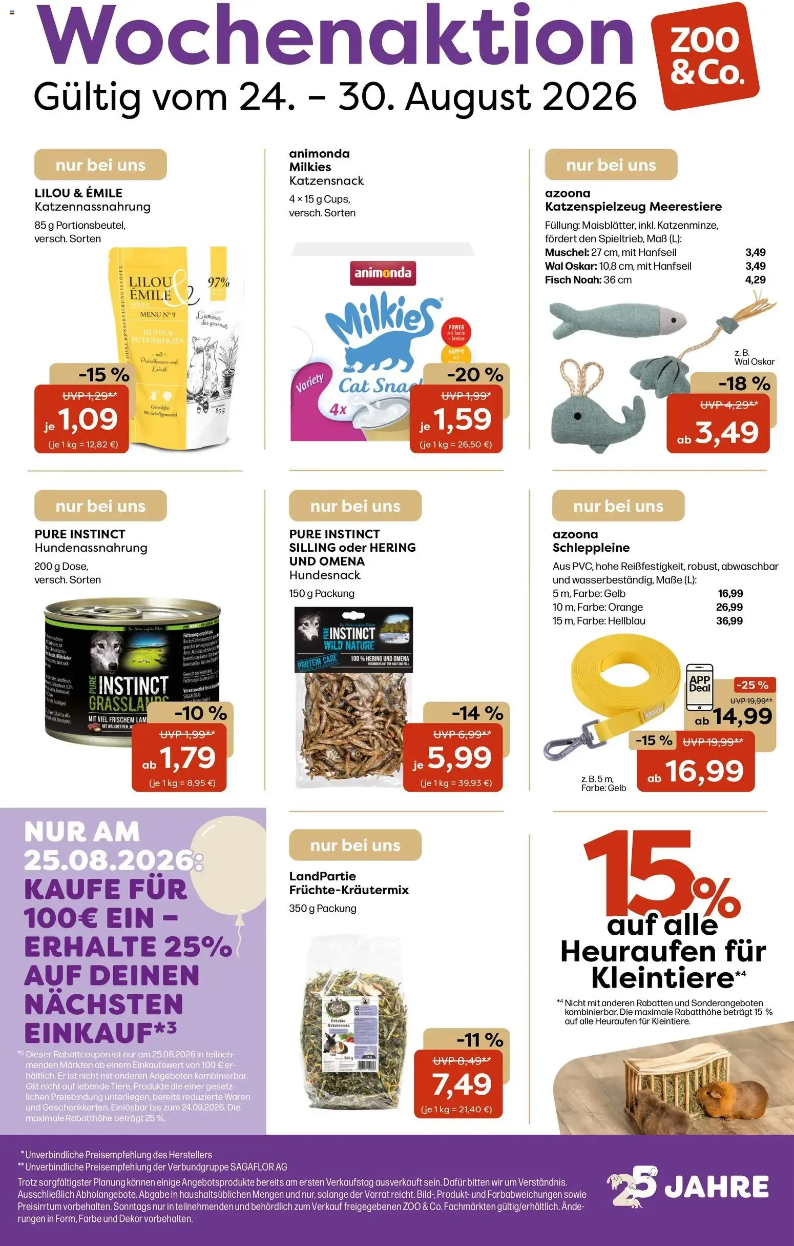Zoo & co Prospekt vom 24.08.2026 – Angebote online von 24. August bis 30. August 2026 - Prospekt seite 1
