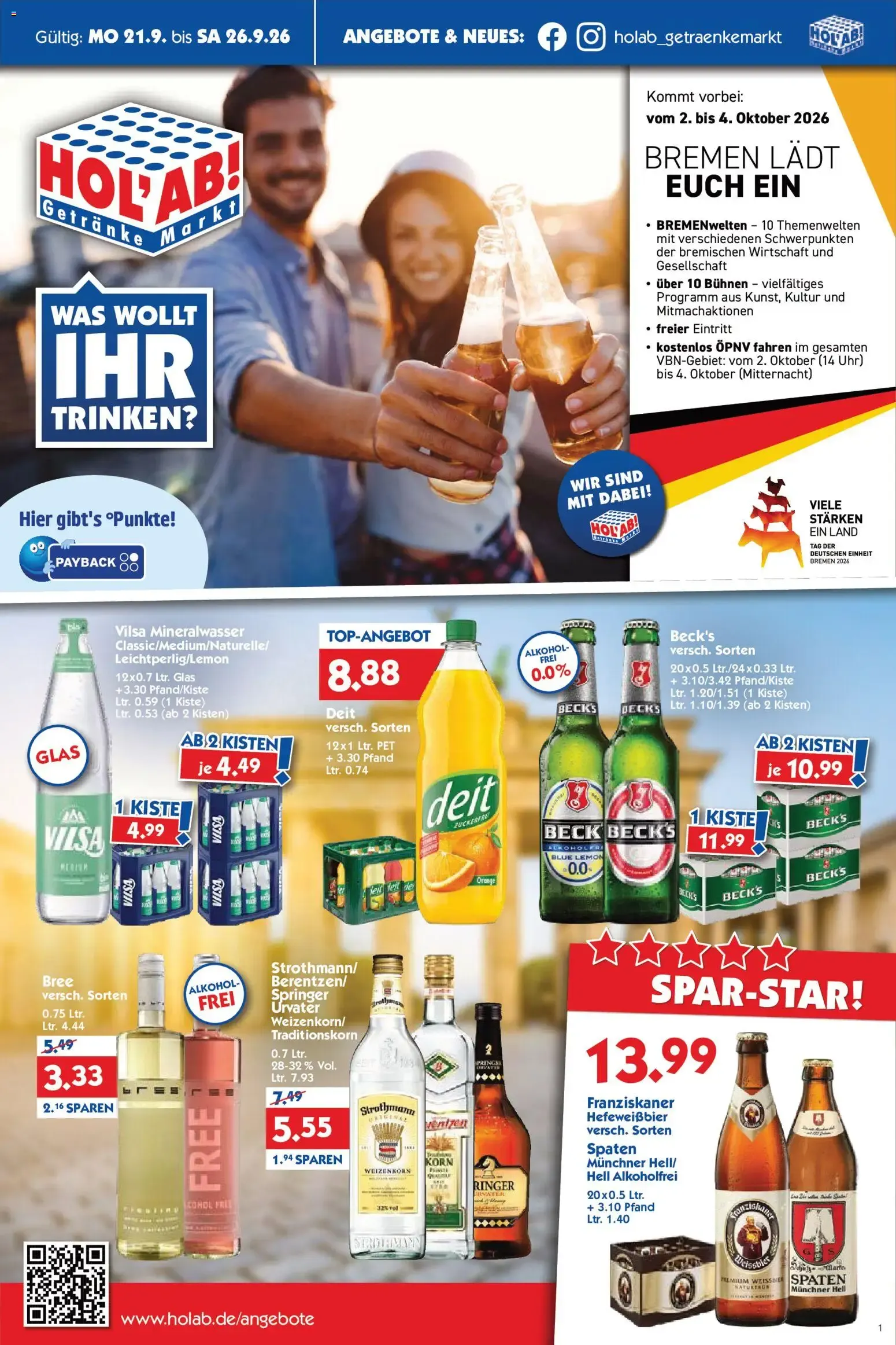 HOL’AB! Prospekt (ab 21.09.2026) zum Blättern von 21. September bis 26. September 2026 - Prospekt seite 1