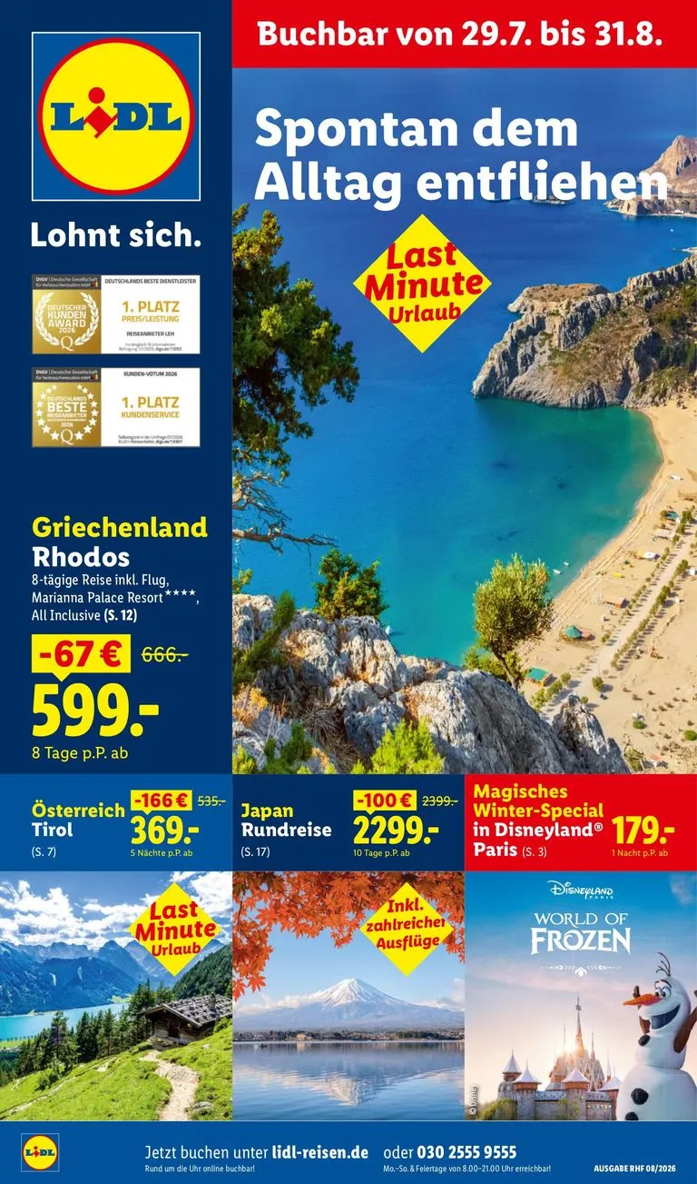 Lidl-Reisen: Spontan dem Alltag entfliehen