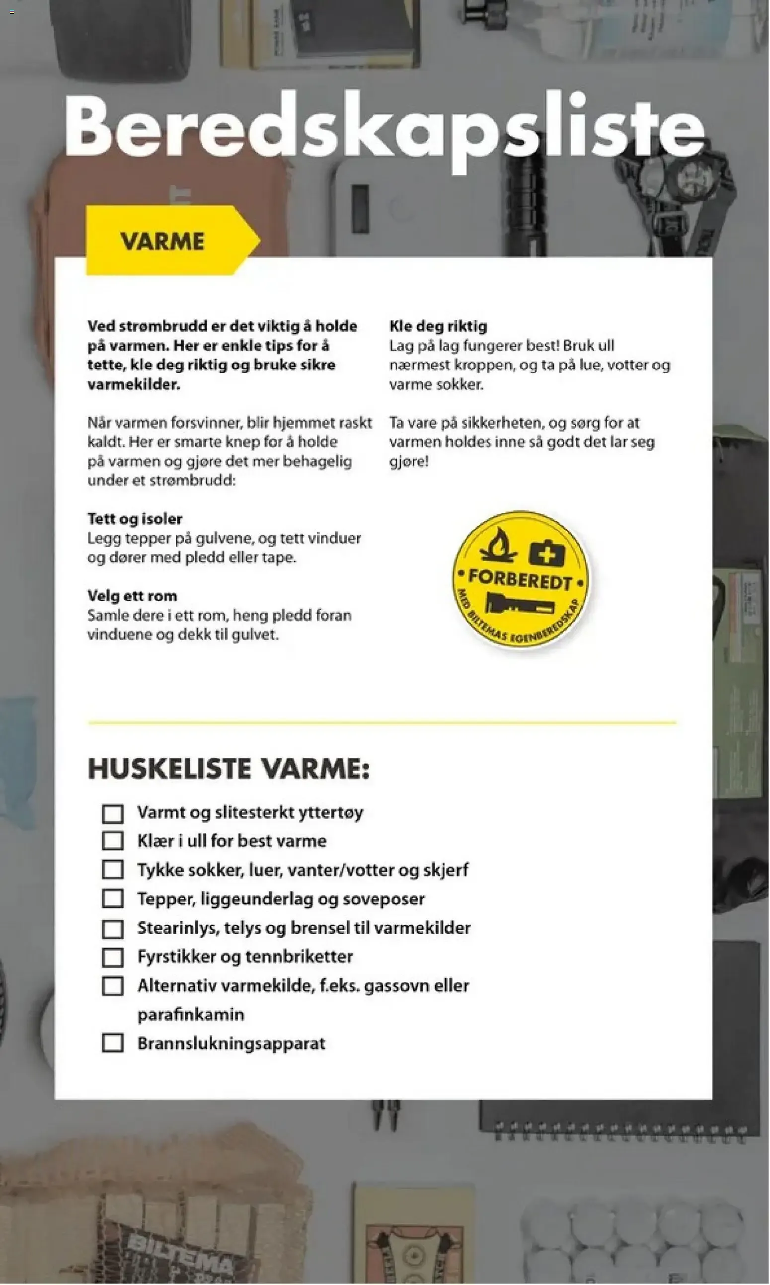 Biltema Egenberedskap fra 21. september til 31. desember 2026 - kundeavisside 11