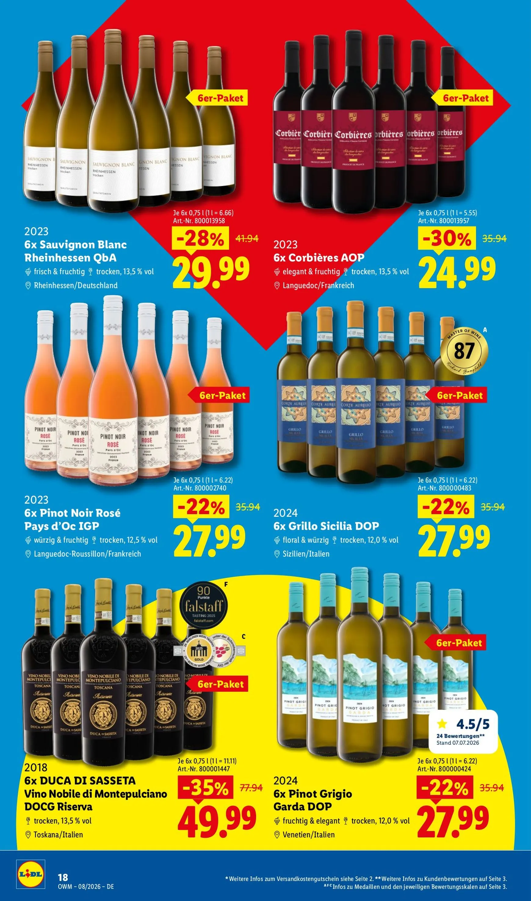 Lidl - Wein & Spirituosen Prospekt – von Samstag 01.08.2026 bis Montag 31.08.2026 von 1. August bis 31. August 2026 - Prospekt seite 18