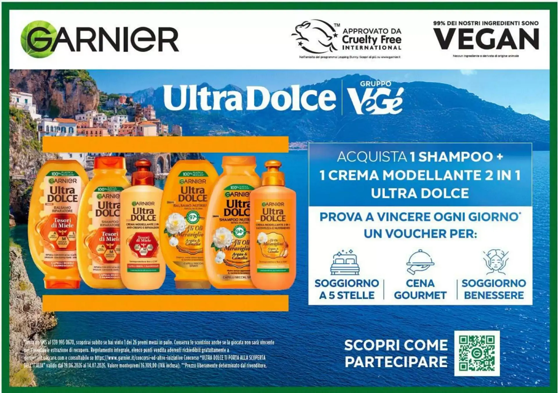 Garnier Ultra Dolce - Concurso 'ULTRA DOLCE TI PORTA ALLA SCOPERTA DELL'ITALIA' da 19 giugno a 14 luglio di 2026 - Pagina del volantino 1