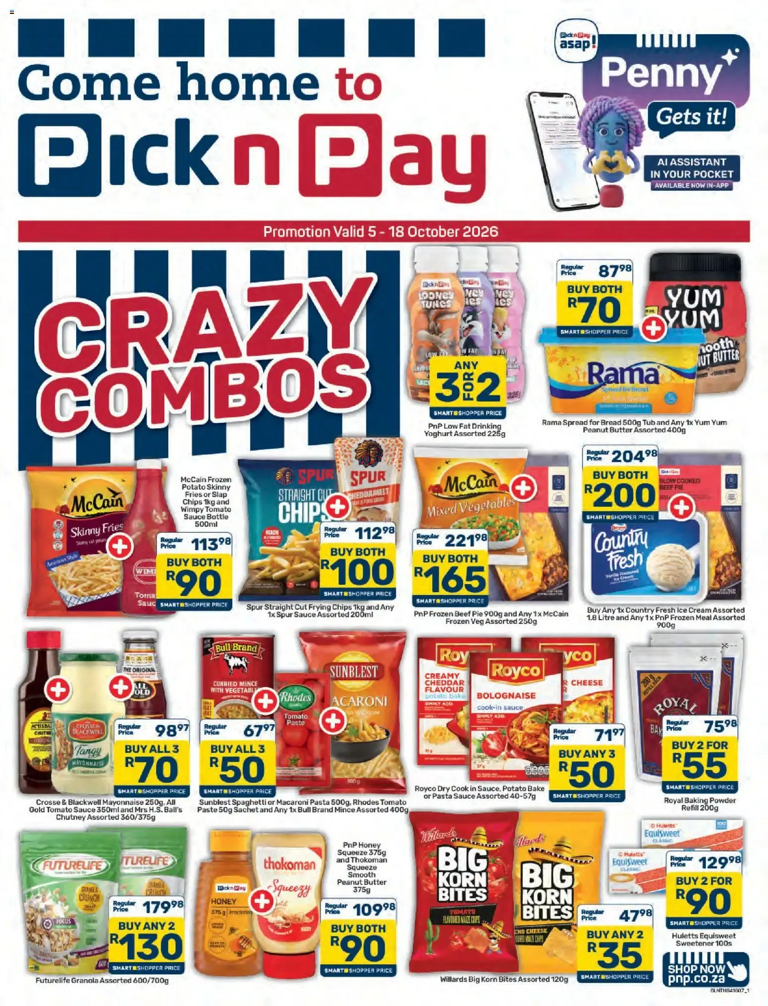 Pick n Pay Crazy Combo Specials (05/10/2026 - 18/10/2026) Online from 5 October to 18 October 2026 - Catalogue Page 1