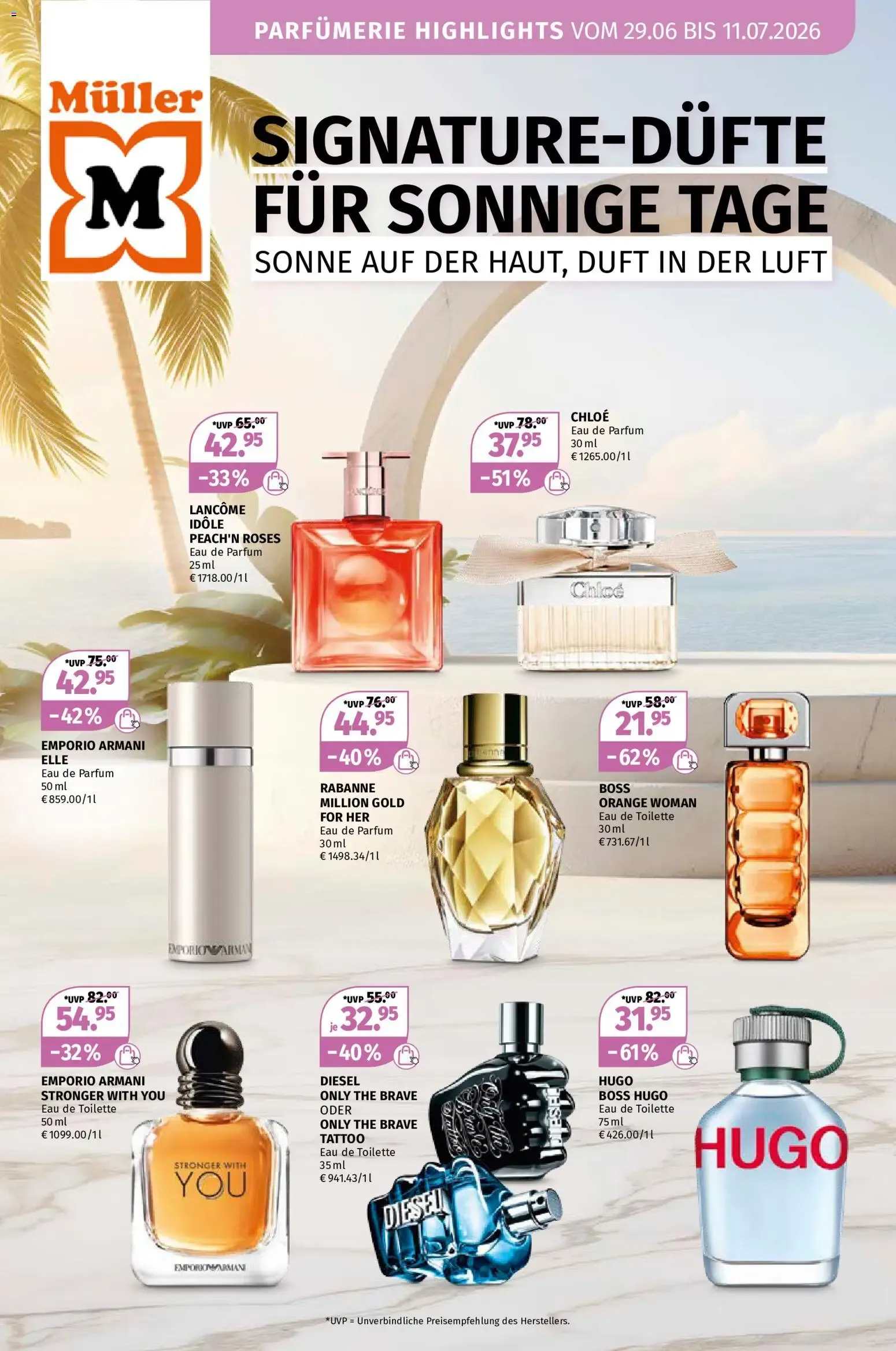 Parfümerie Highlights: Signature-Düfte für sonnige Tage von 29. Juni bis 11. Juli 2026 - Prospekt seite 1