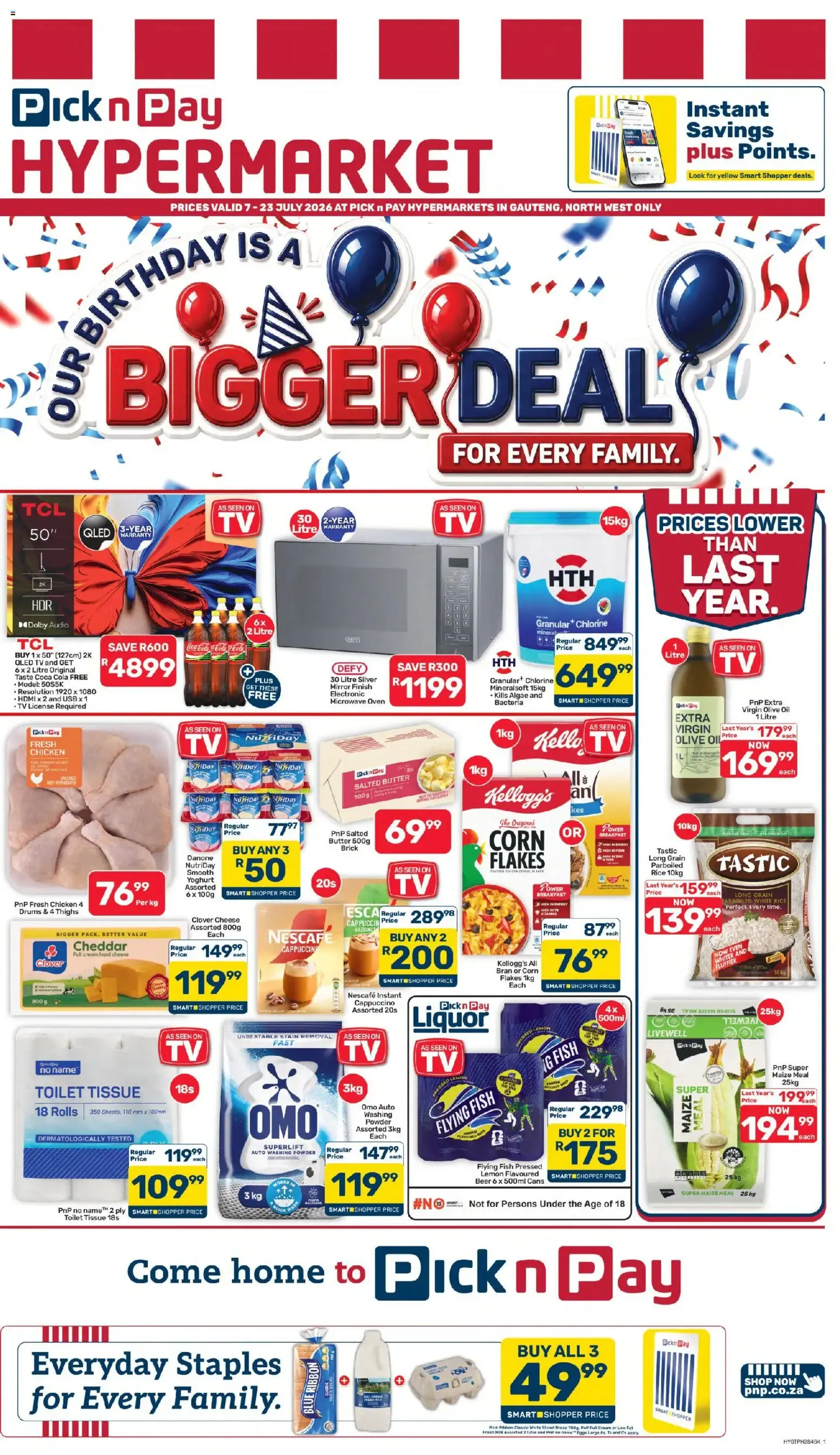 Pick n Pay Inland Provinces - Hypermarket Birthday Specials (07/07/2026 - 23/07/2026) Online from 7 July to 23 July 2026 - Catalogue Page 1