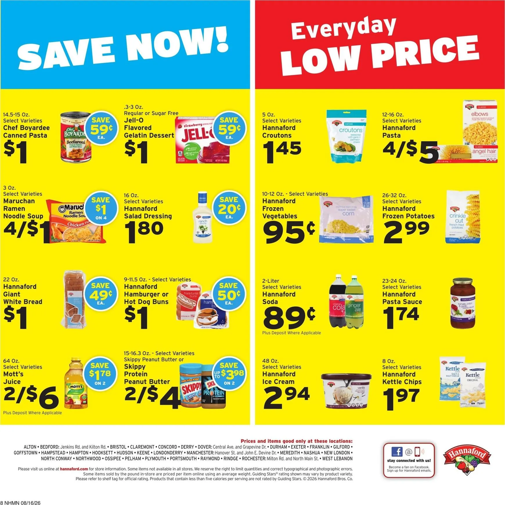 Weekly promotion Hannaford: Savings made easy. spanning from August 16 to August 22 2026 - Page 8 for Catalogue 365