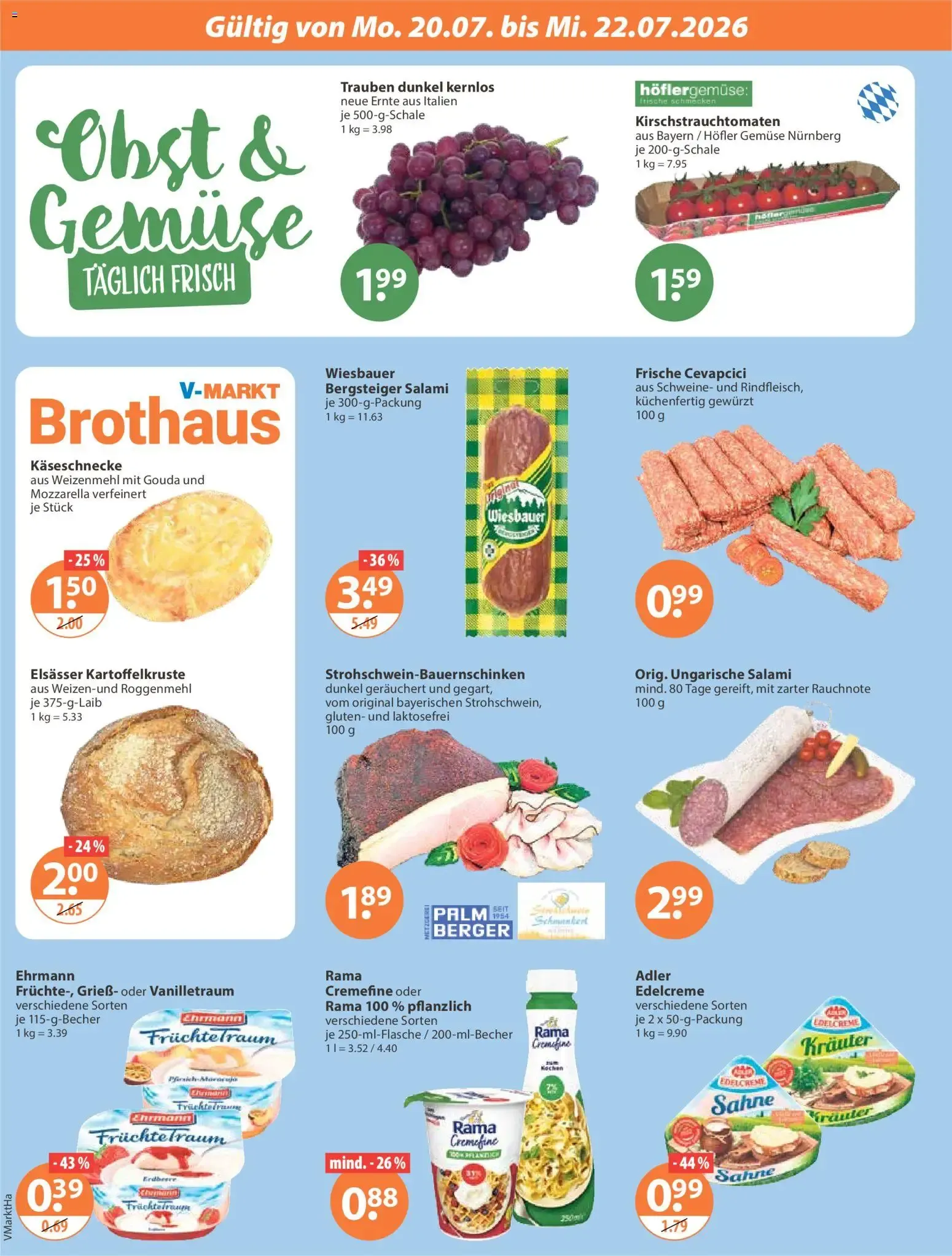 Angebote V-Markt Angebote (ab 16.07.2026) von 16. Juli bis 22. Juli 2026 - Prospekt seite 20