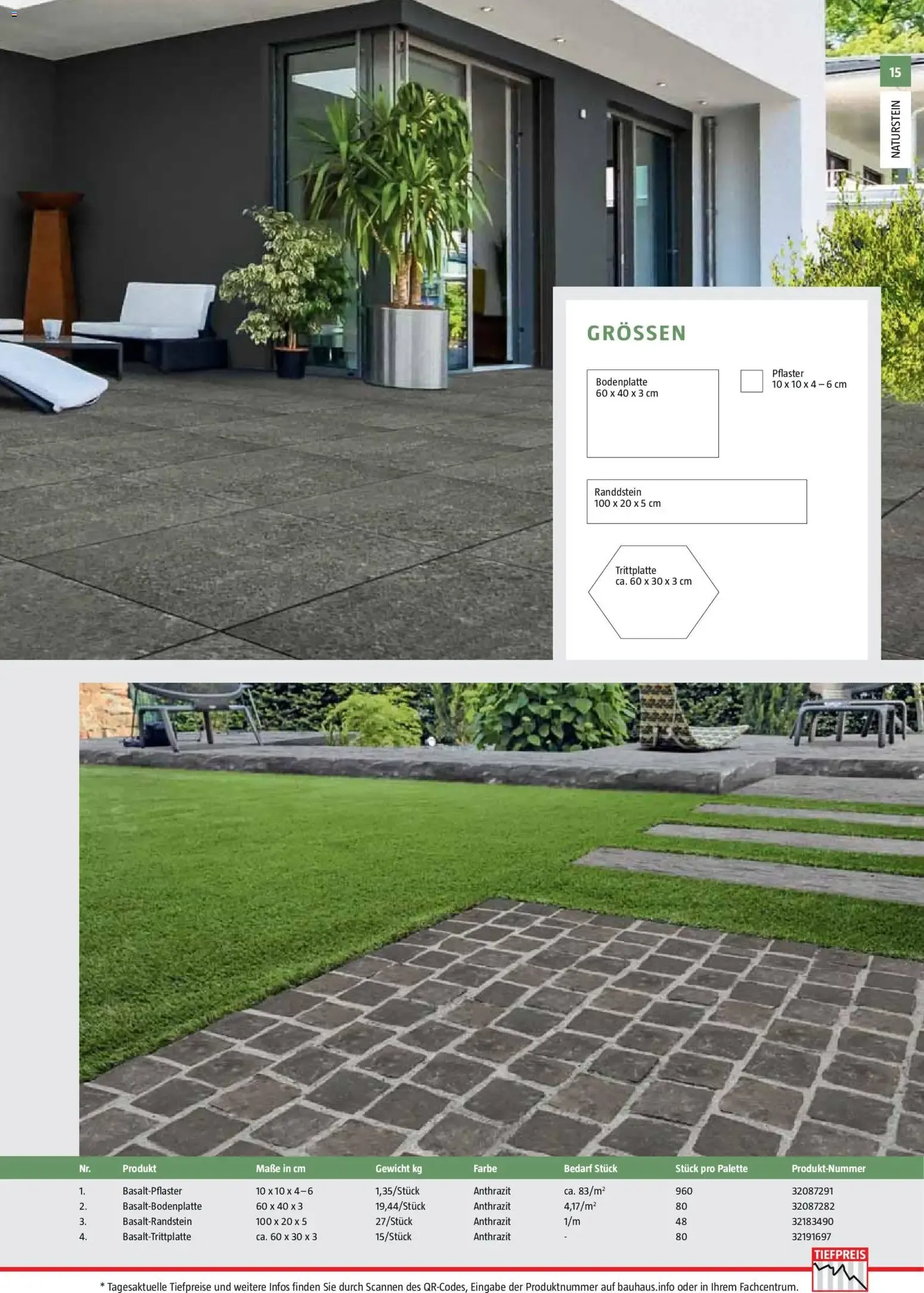 Bauhaus Gartenbaumaterialien von 01.04.2026 - Aktuelle Angebote von 1. April bis 30. Juni 2026 - Flugblätt seite 15