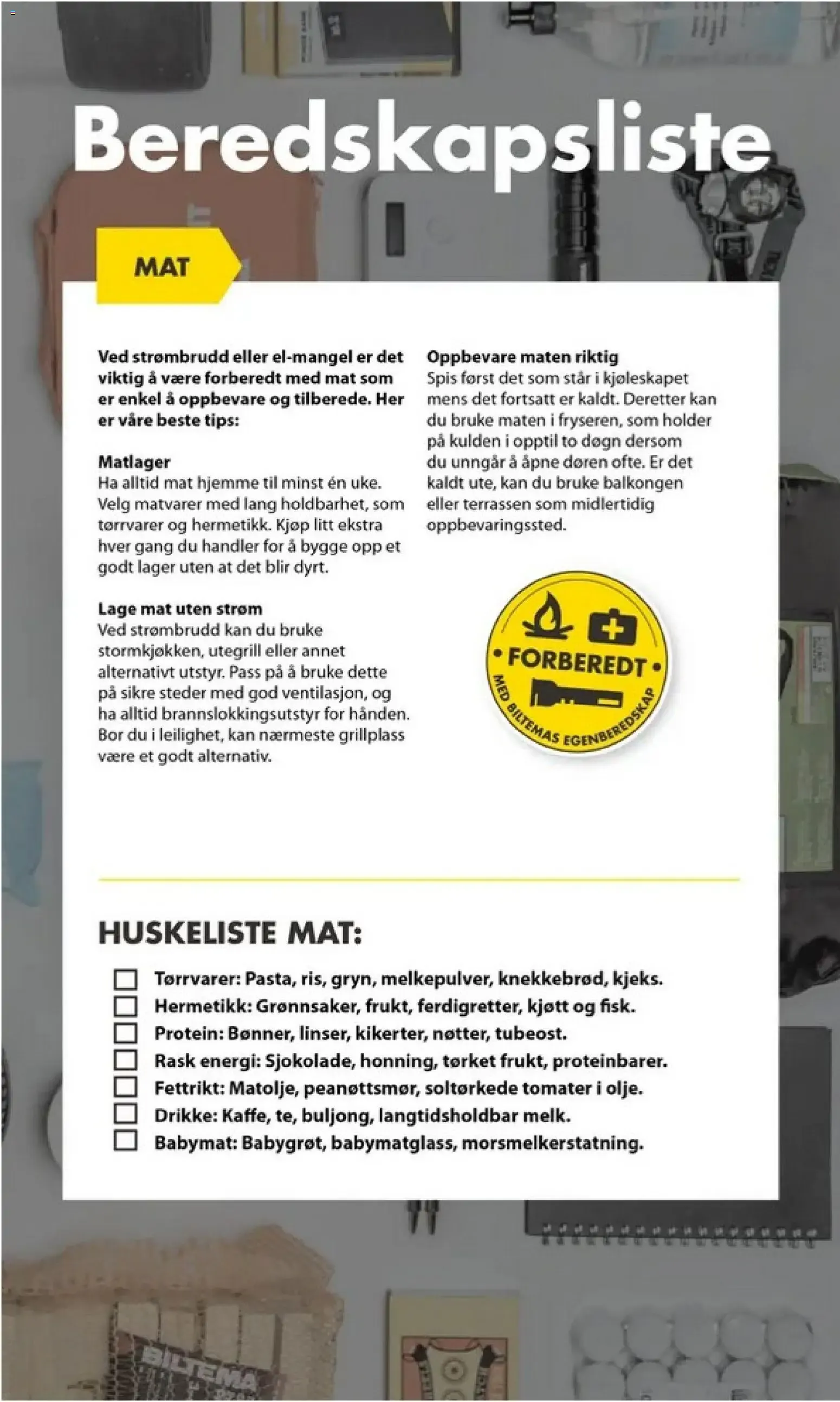 Biltema Egenberedskap fra 21. september til 31. desember 2026 - kundeavisside 6