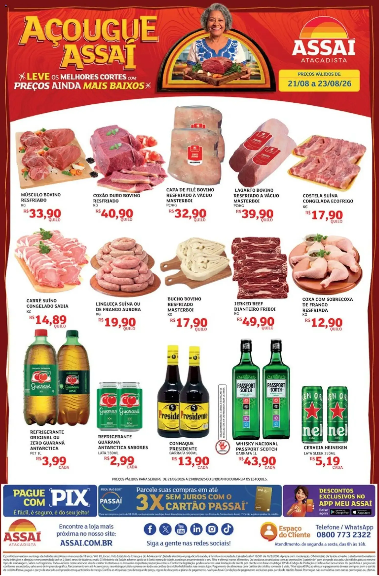 Encarte de Assaí Atacadista: Açougue e Ofertas em Sergipe 21 de agosto até 23 de agosto 2026 - Pagina 1
