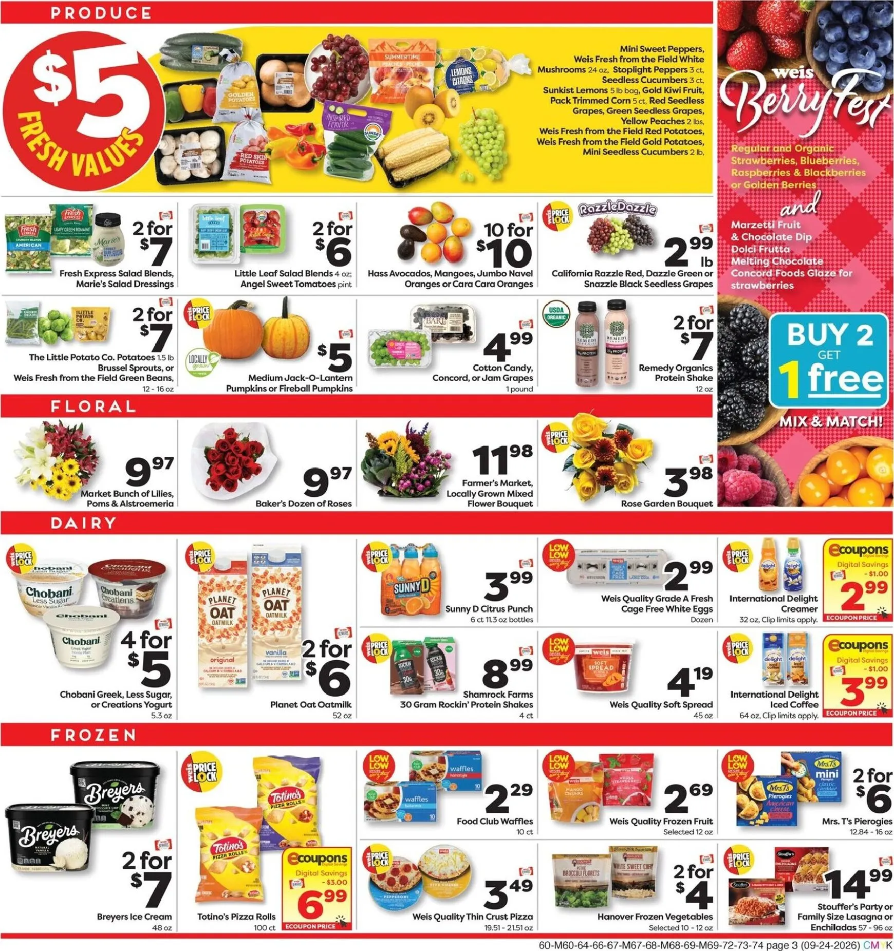 Weekly ad Current Weis Markets leaflet valid from Thursday 09/24/2026 to Wednesday 09/30/2026 from September 24 to September 30 2026 - Page 3