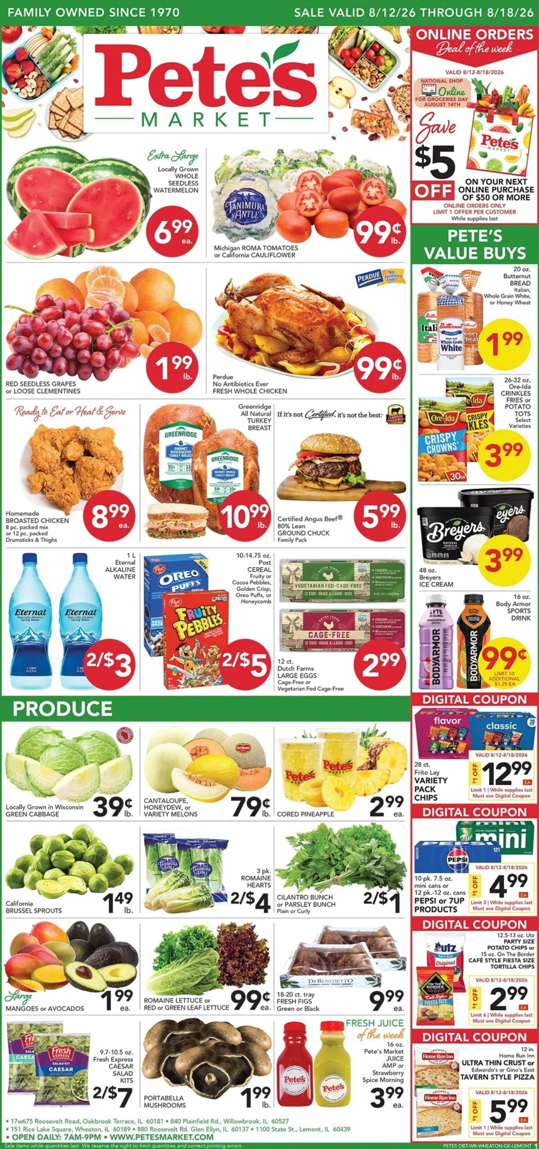 Weekly ad Current Pete's Fresh Market - Oakbrook Terrace leaflet valid from Wednesday 08/12/2026 to Tuesday 08/18/2026 from August 12 to August 18 2026 - Page 1