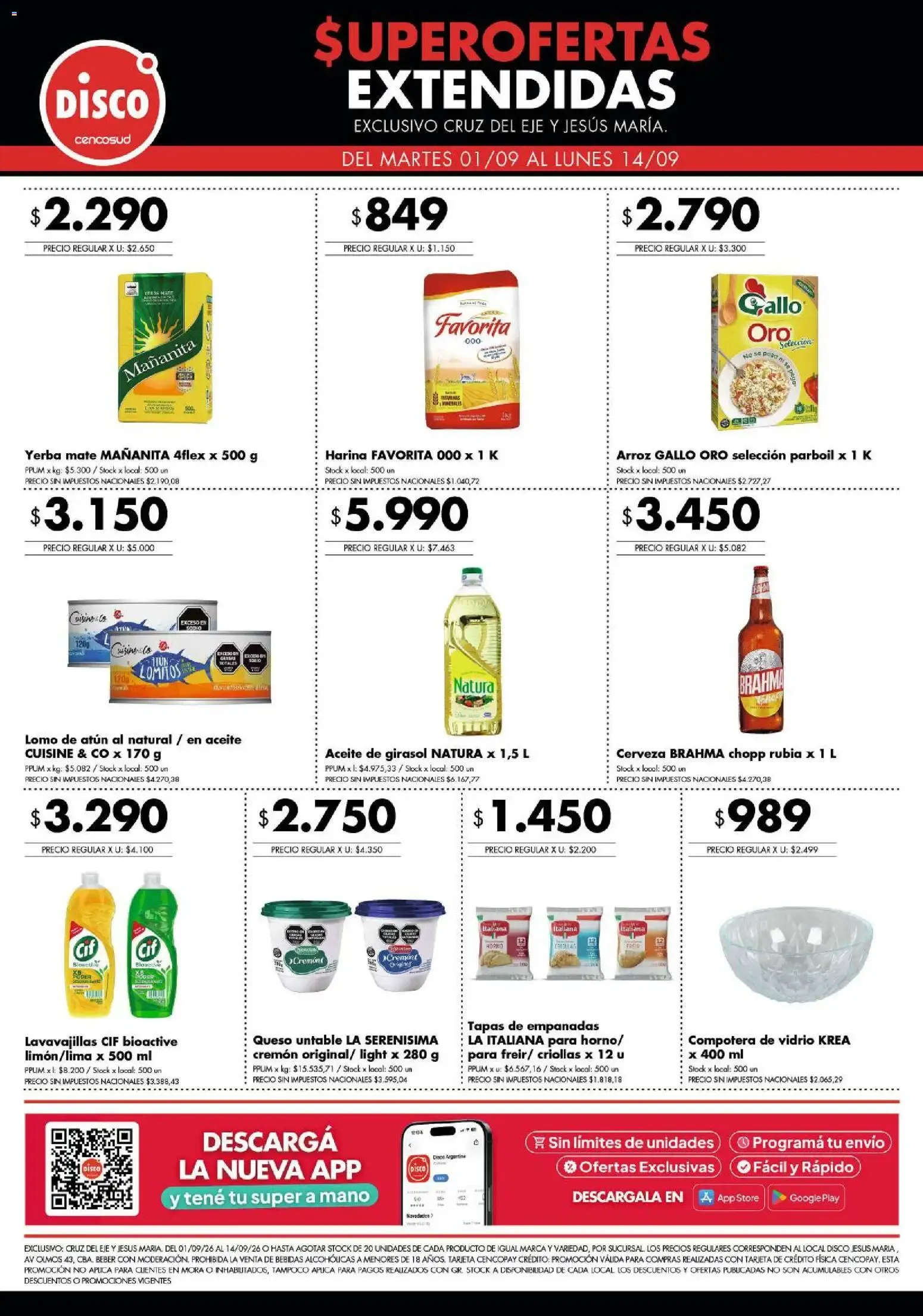 Ofertas de Super Ofertas Extendidas de Disco Cencosud 1 de septiembre al 14 de septiembre 2026 - Página 7 del catálogo