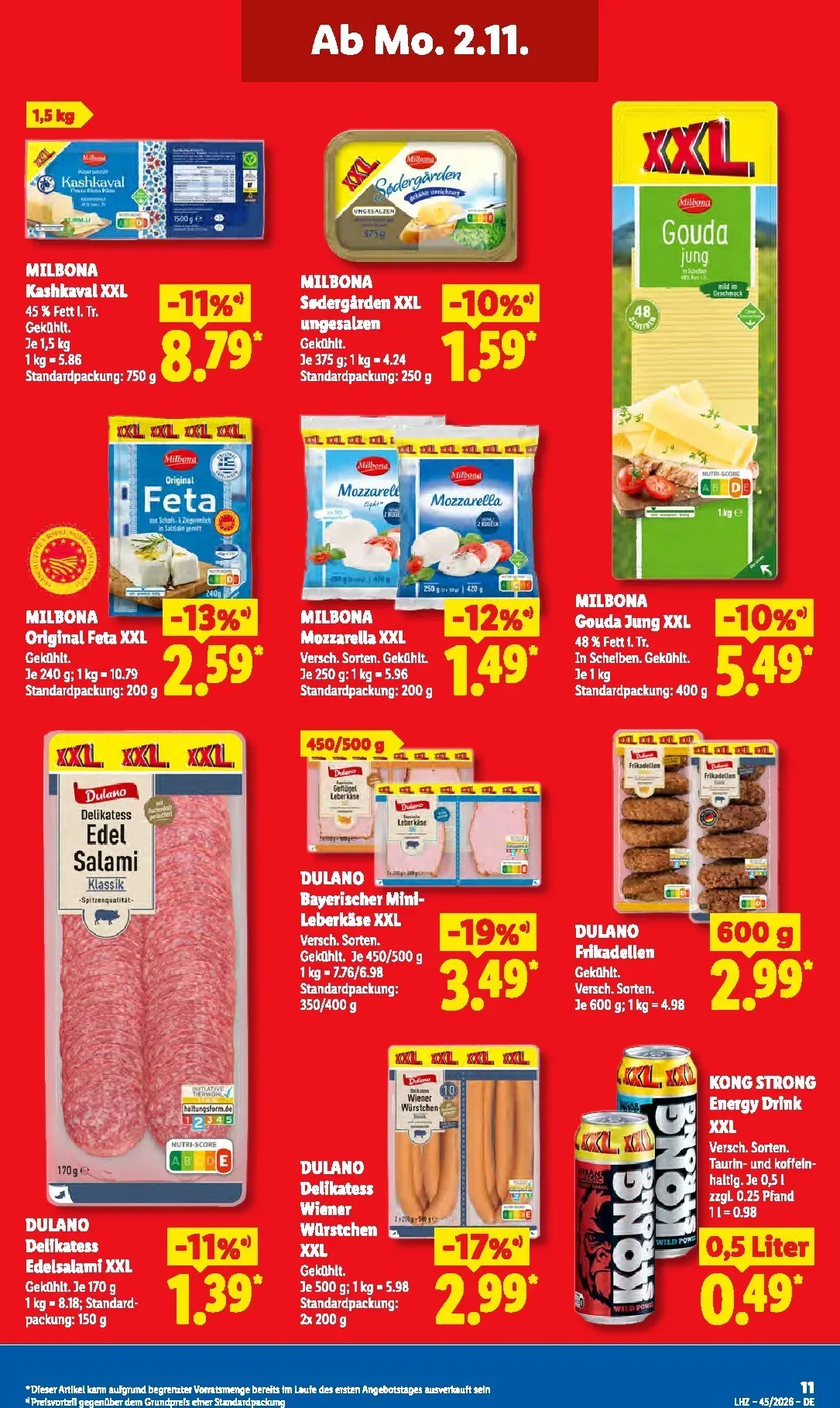 Lidl Sparen beim Preisführer von 2. November bis 7. November 2026 - Prospekt seite 20