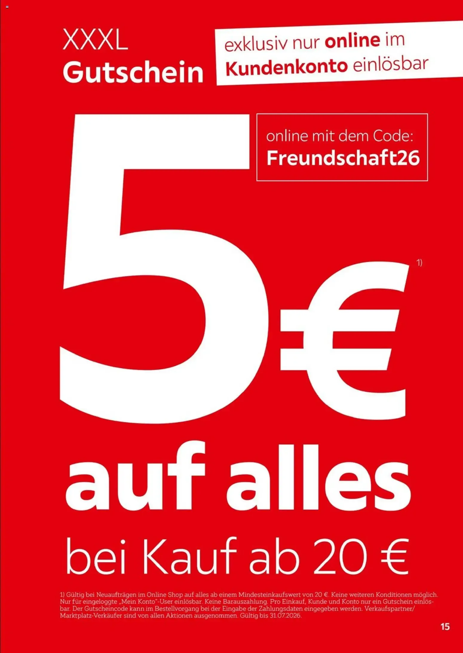 XXXL Lutz Freundschaftskartenjournal (ab 01.02.2026) zum Blättern von 1. Februar bis 31. Juli 2026 - Prospekt seite 15