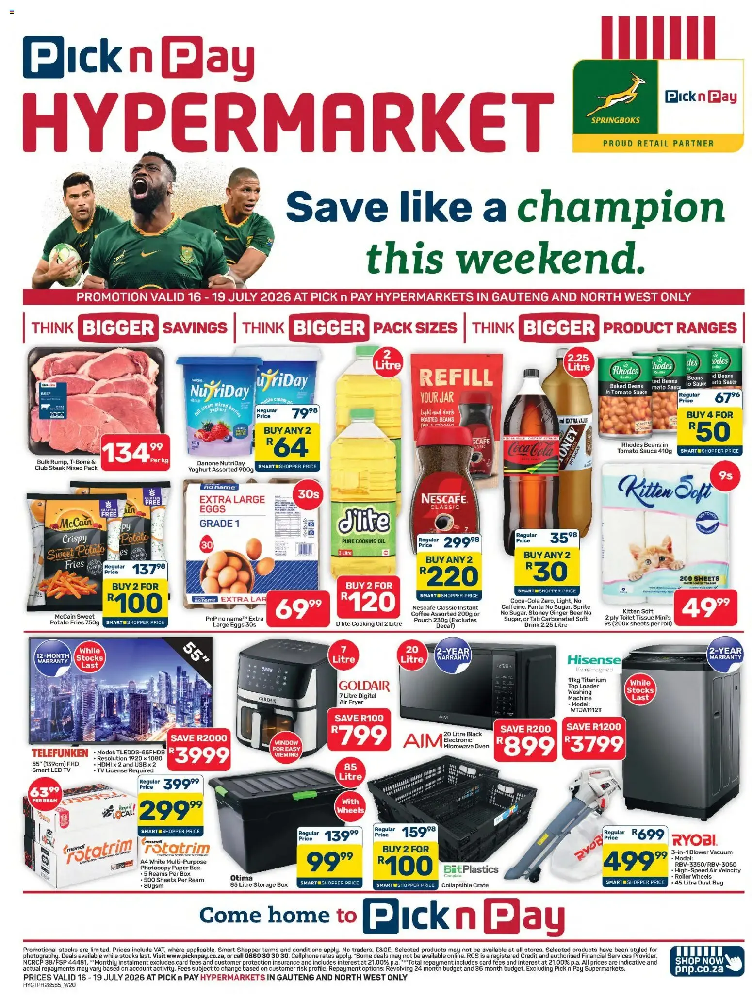Pick n Pay Hypermarket: Save like a champion this weekend from 16 July to 19 July 2026 - Catalogue Page 1