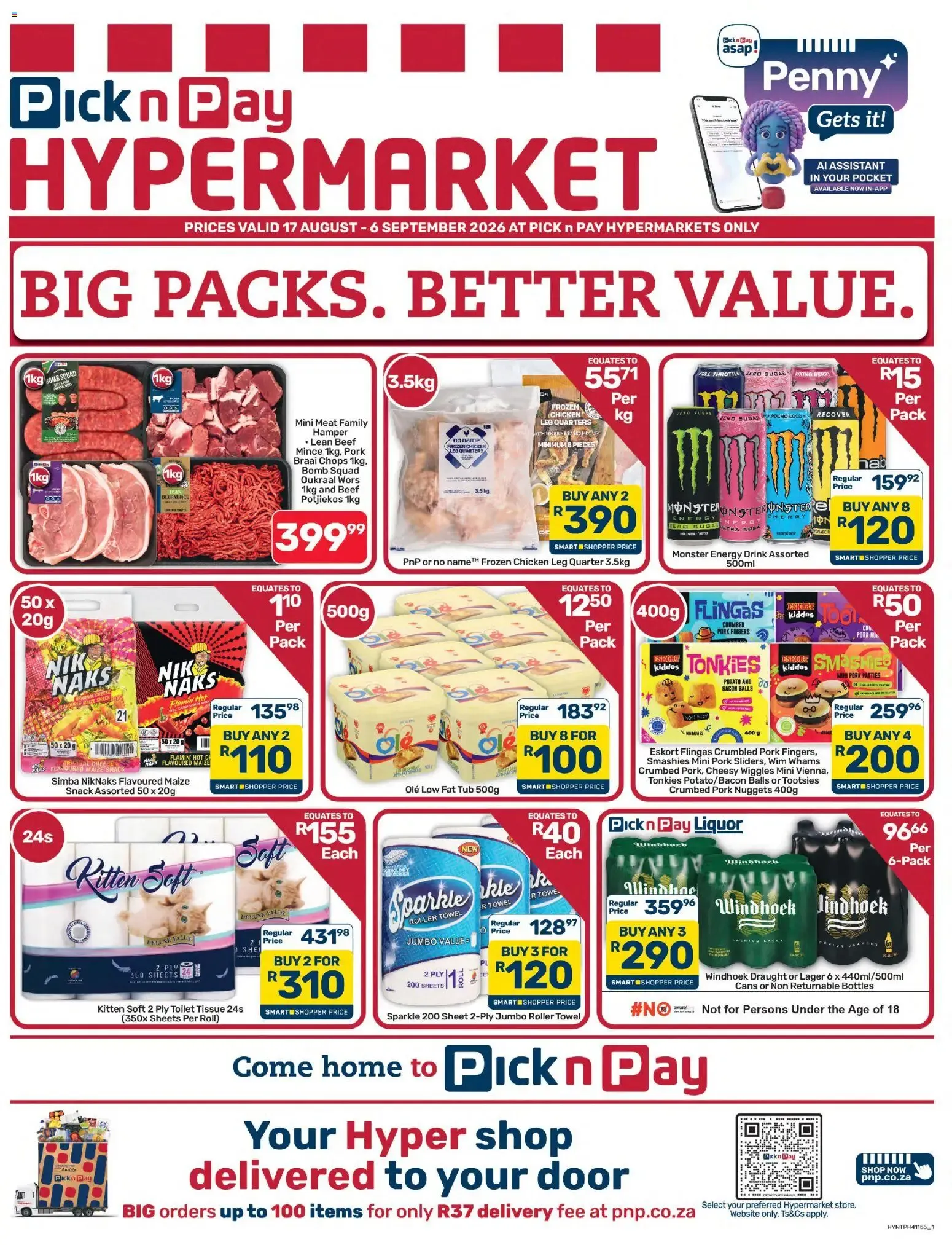Pick n Pay Inland Provinces - Hypermarket Bulk Specials (17/08/2026 - 06/09/2026) Online from 17 August to 6 September 2026 - Catalogue Page 1