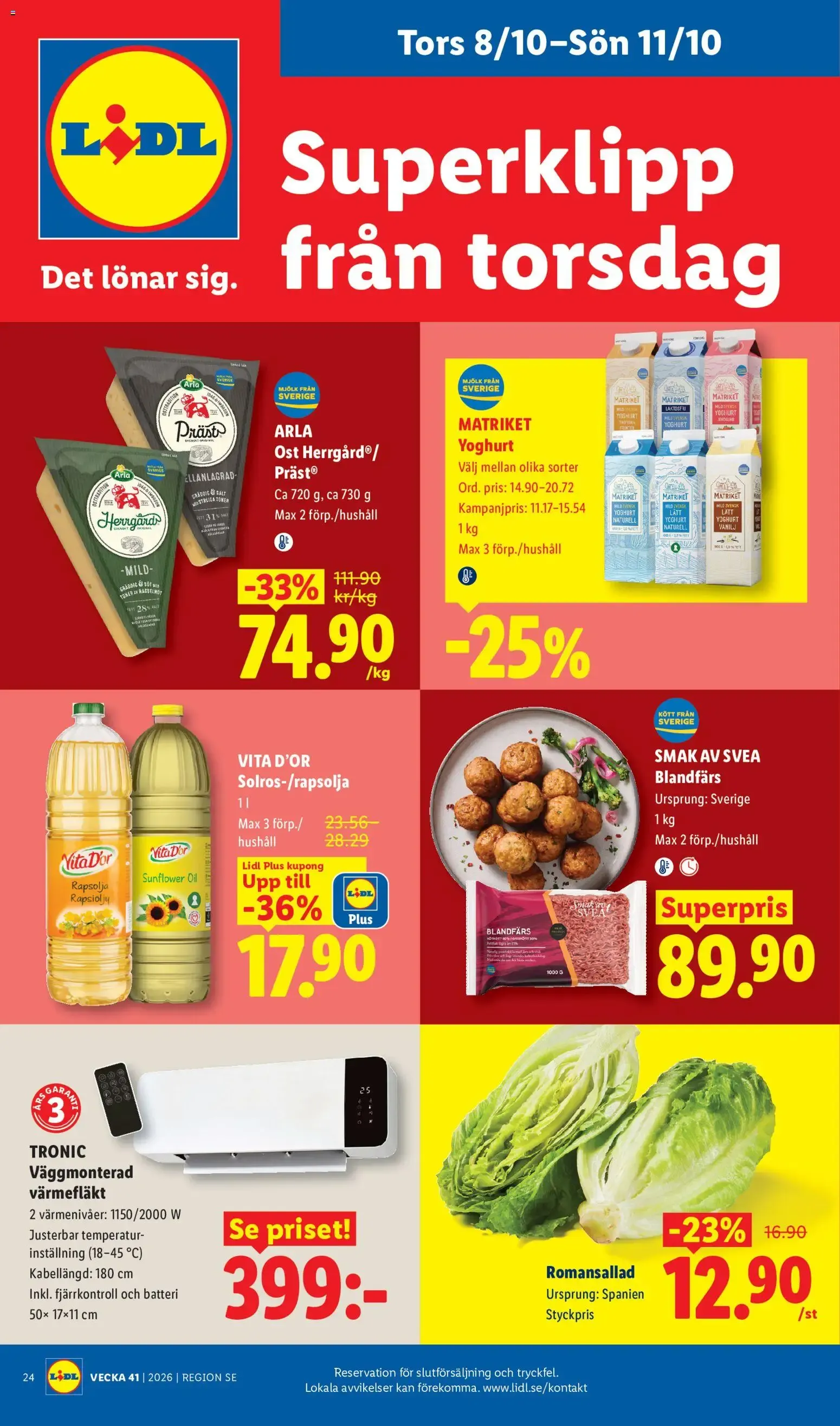 Lidl erbjudanden från 05/10/2026 - 11/10/2026 > Reklamblad nuvarande rabatter från 5 oktober till 11 oktober 2026 - Reklamblad sidor 29