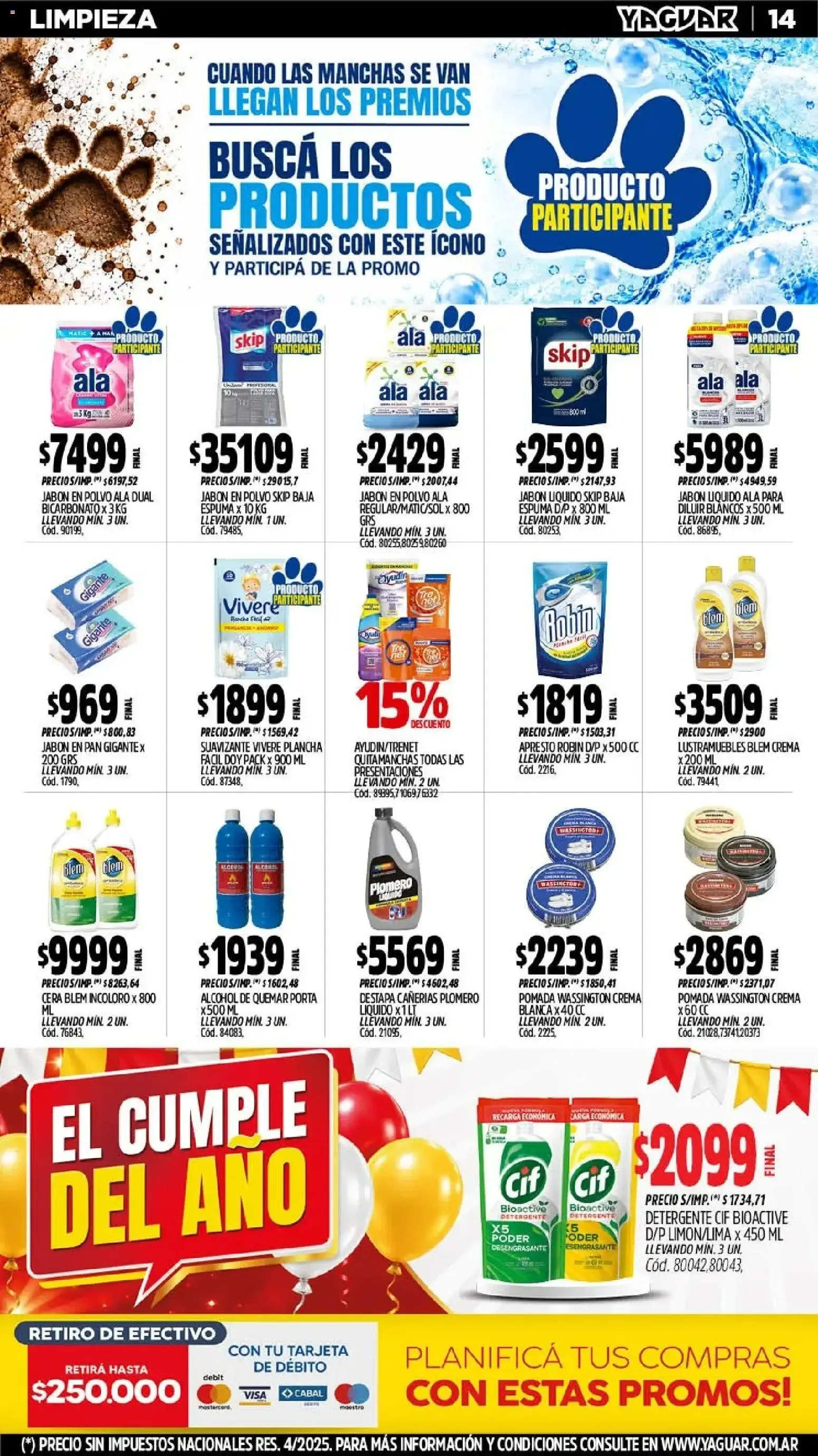 Ofertas de El Cumple del Año 38 - Mayorista Yaguar 19 de octubre al 25 de octubre 2026 - Página 17 del catálogo
