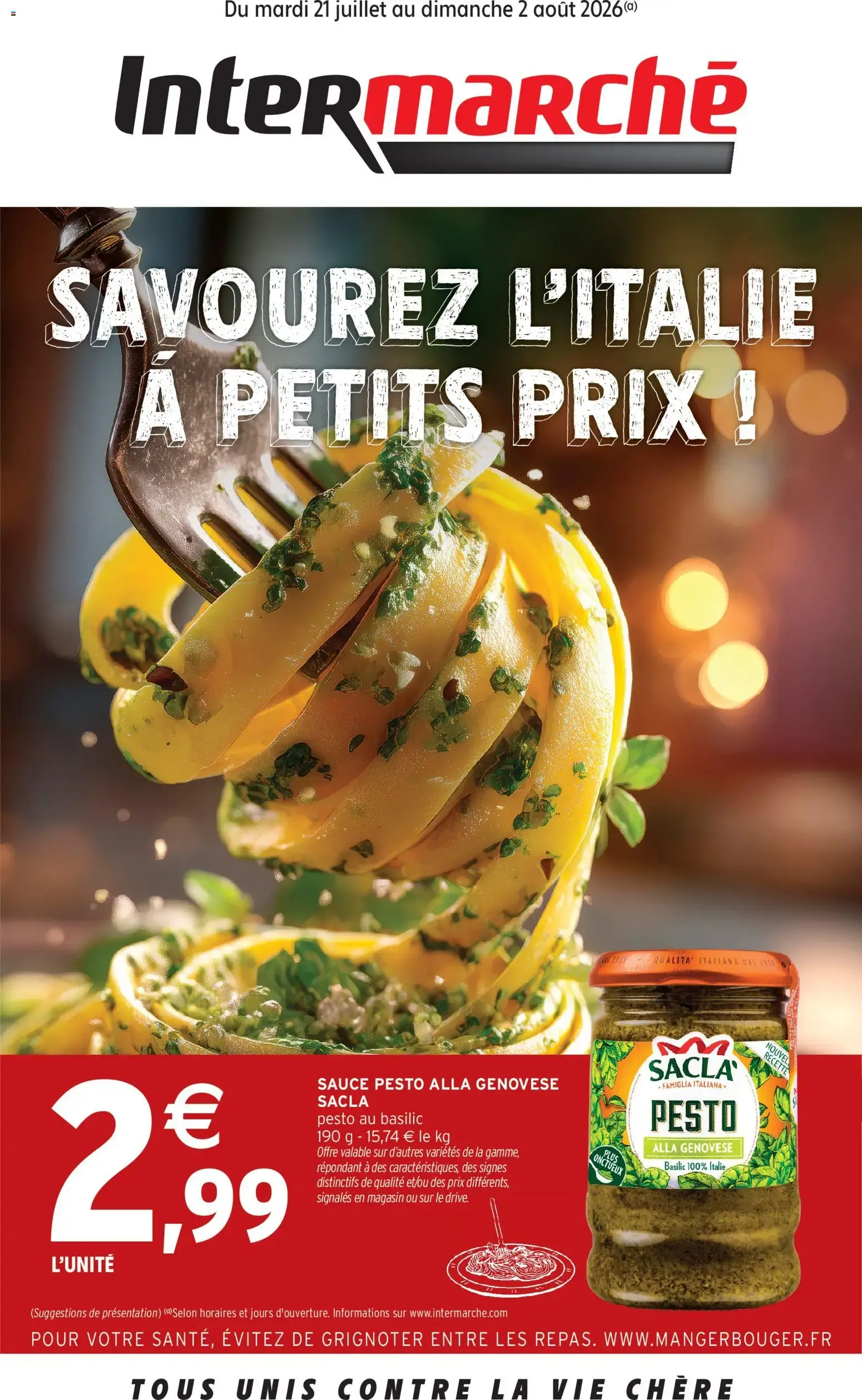 Intermarché Savourez l'italie à petits prix à partir du 21/07/2026 - promo en ligne du 21 juillet au 2 août 2026 - Catalogue page 1