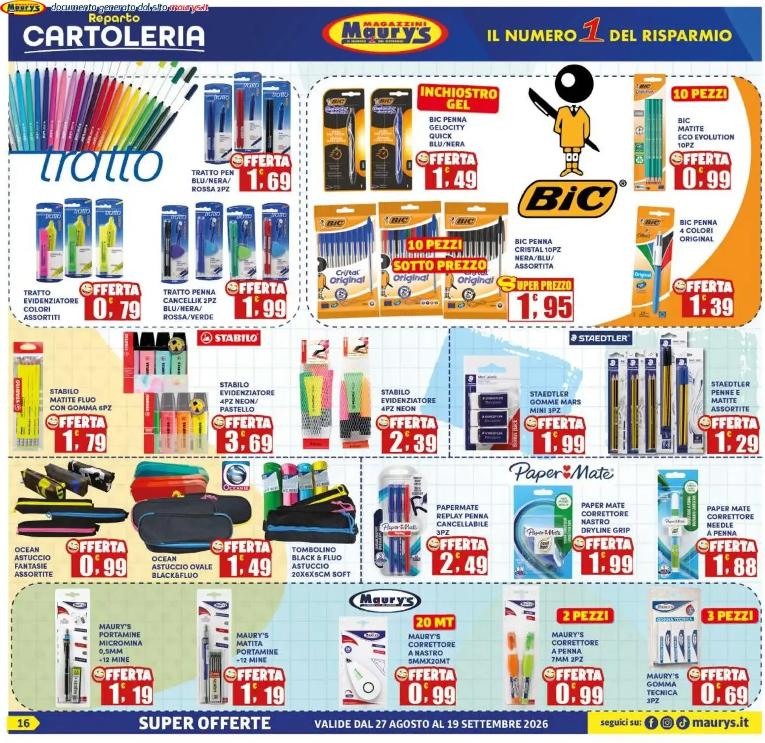 Maury's volantino dal 27/08/2026 - online Offerte da 27 agosto a 19 settembre di 2026 - Pagina del volantino 16