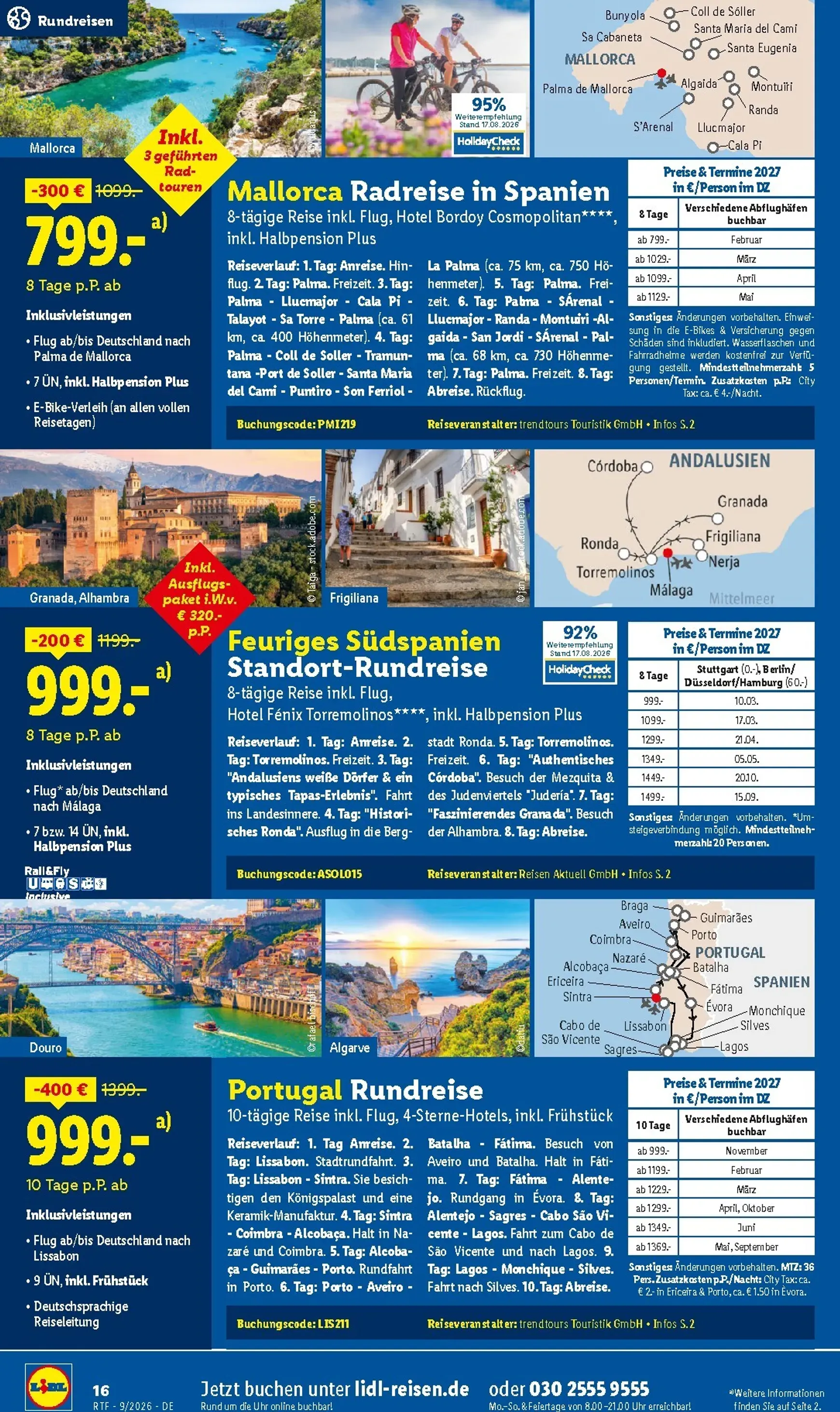 Lidl - Reise Highlights Prospekt – von Samstag 12.09.2026 bis Donnerstag 15.10.2026 von 12. September bis 15. Oktober 2026 - Prospekt seite 16