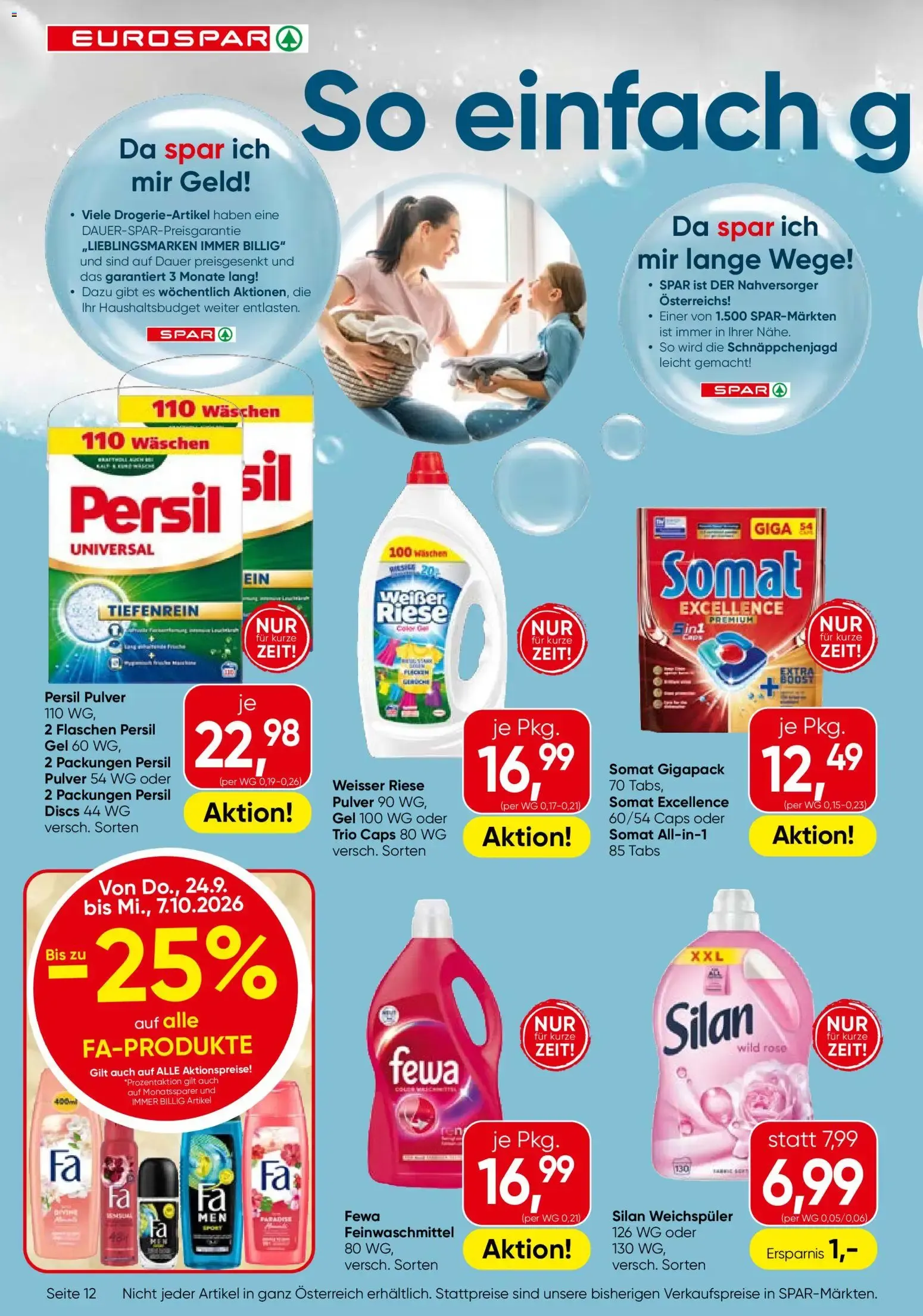 Eurospar Flugblatt von 24.09.2026 - Aktuelle Angebote von 24. September bis 7. Oktober 2026 - Flugblätt seite  12