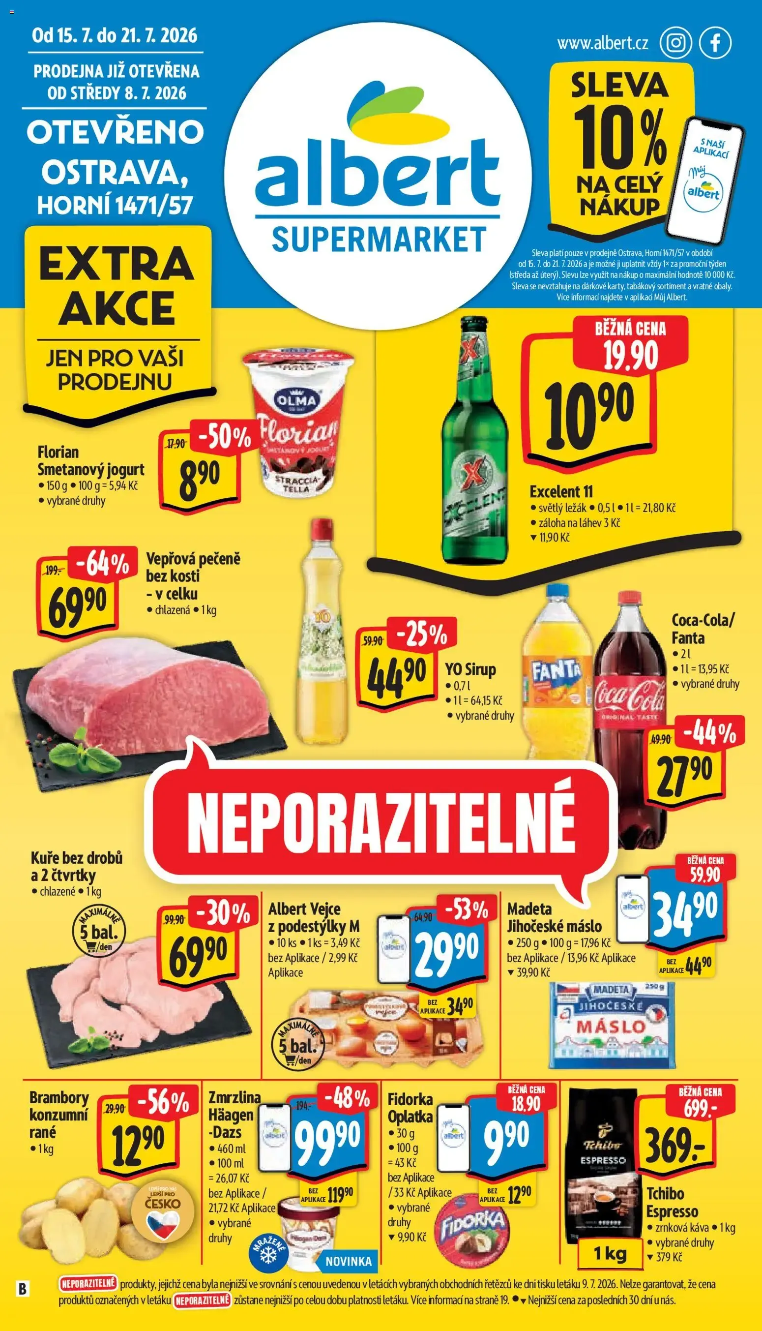 Albert leták - Supermarket - Ostrava od 15.07.2026 - Akční leták - 15. července 21. července 2026 - Page 1
