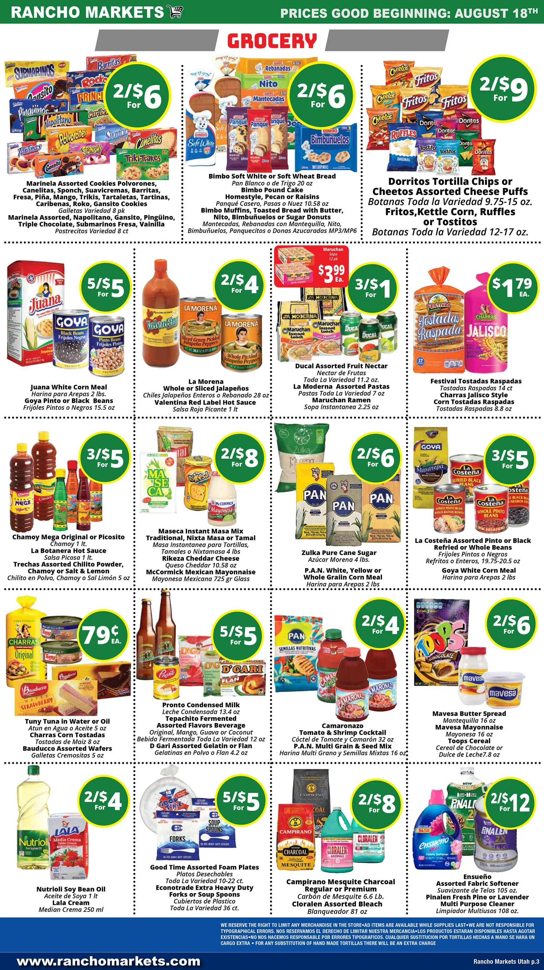 Weekly promotion Rancho Markets - Weekly Specials spanning from August 18 to August 24 2026 - Page 3 for Catalogue 365