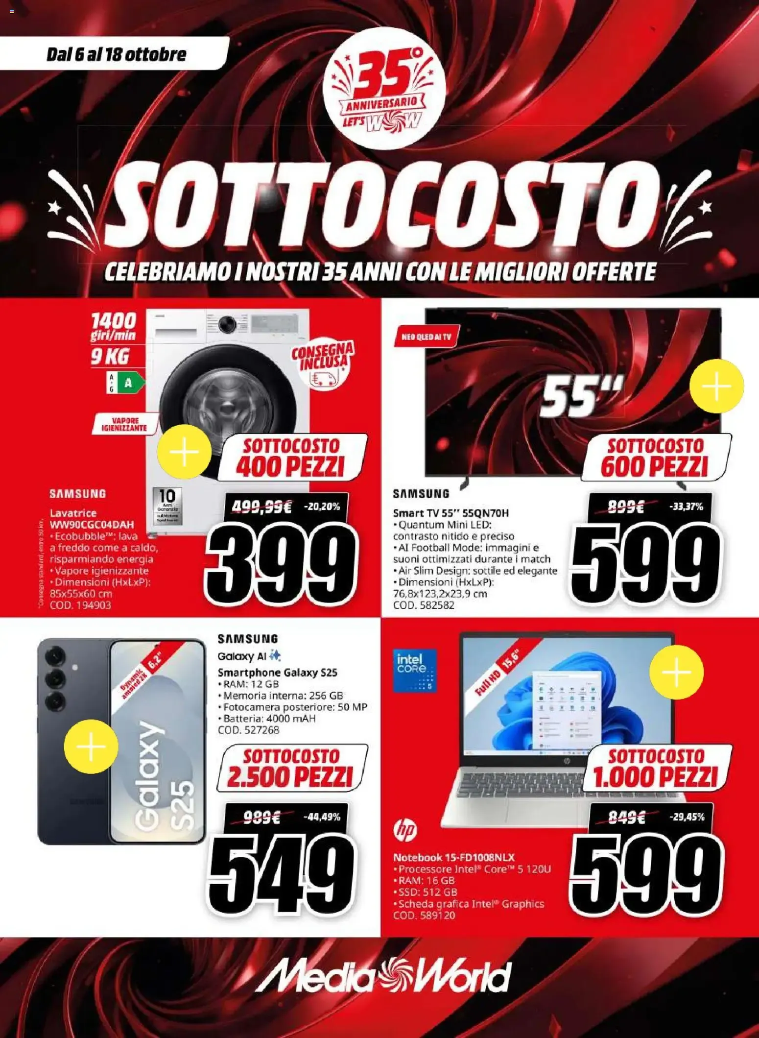 Media World: Sottocosto - 35° Anniversario da 6 ottobre a 18 ottobre di 2026 - Pagina del volantino 1