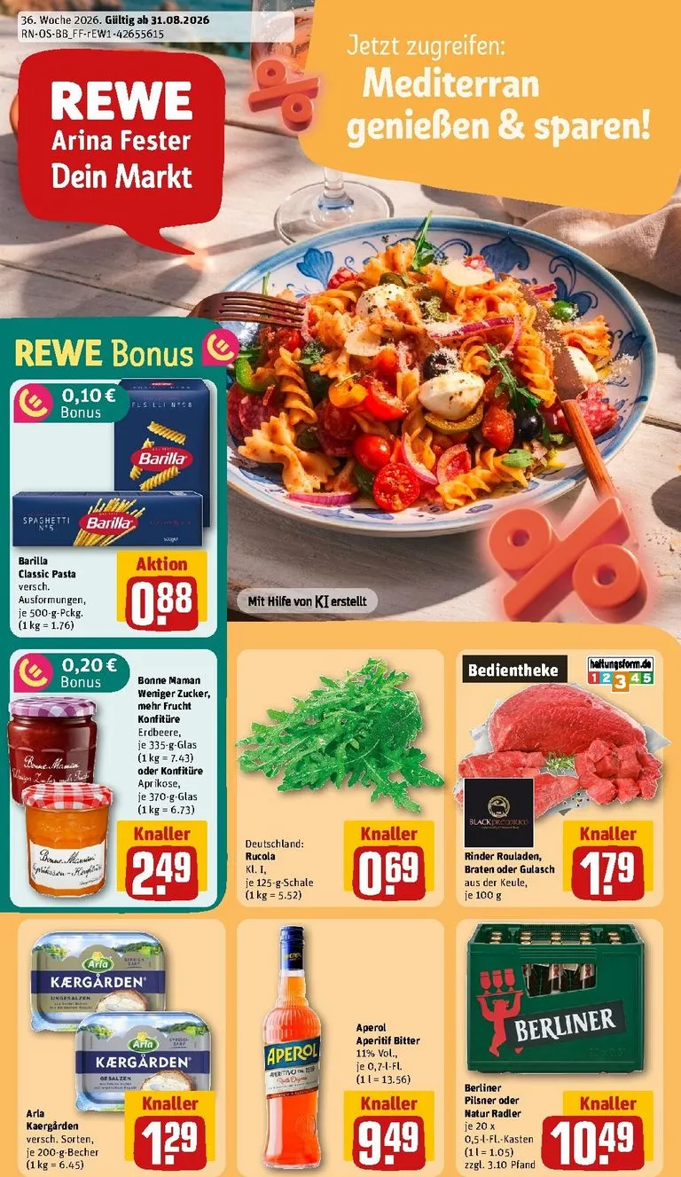 Rewe Prospekt – von Montag 31.08.2026 bis Samstag 05.09.2026 von 31. August bis 5. September 2026 - Prospekt seite 1