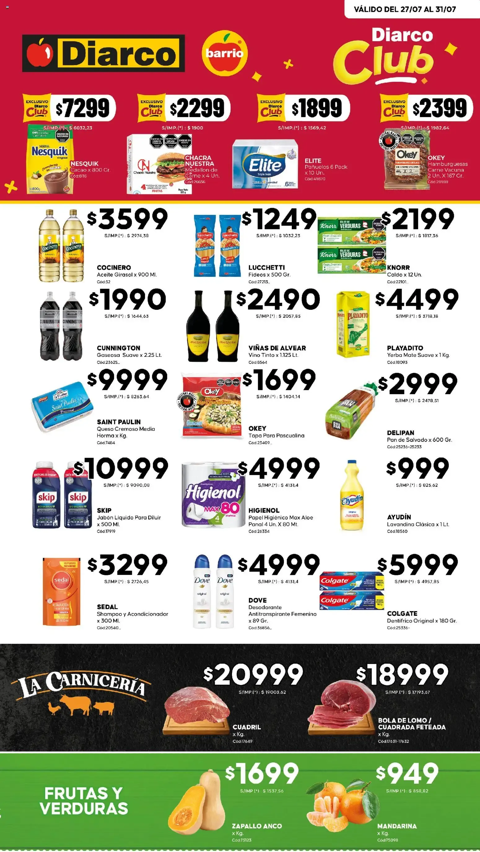 Ofertas de Diarco - Ofertas Diarco Barrio del 27/07/2026 - 31/07/2026 27 de julio al 31 de julio 2026 - Página 1 del catálogo