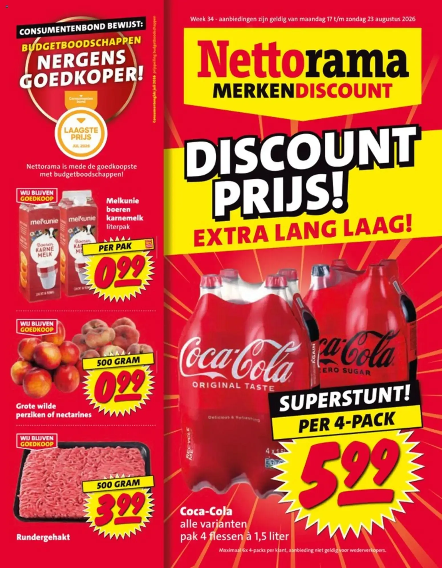 Nettorama Merkendiscount - Discount Prijs! Extra Lang Laag! van 17 augustus tot 23 augustus 2026 - Folder pagina 1