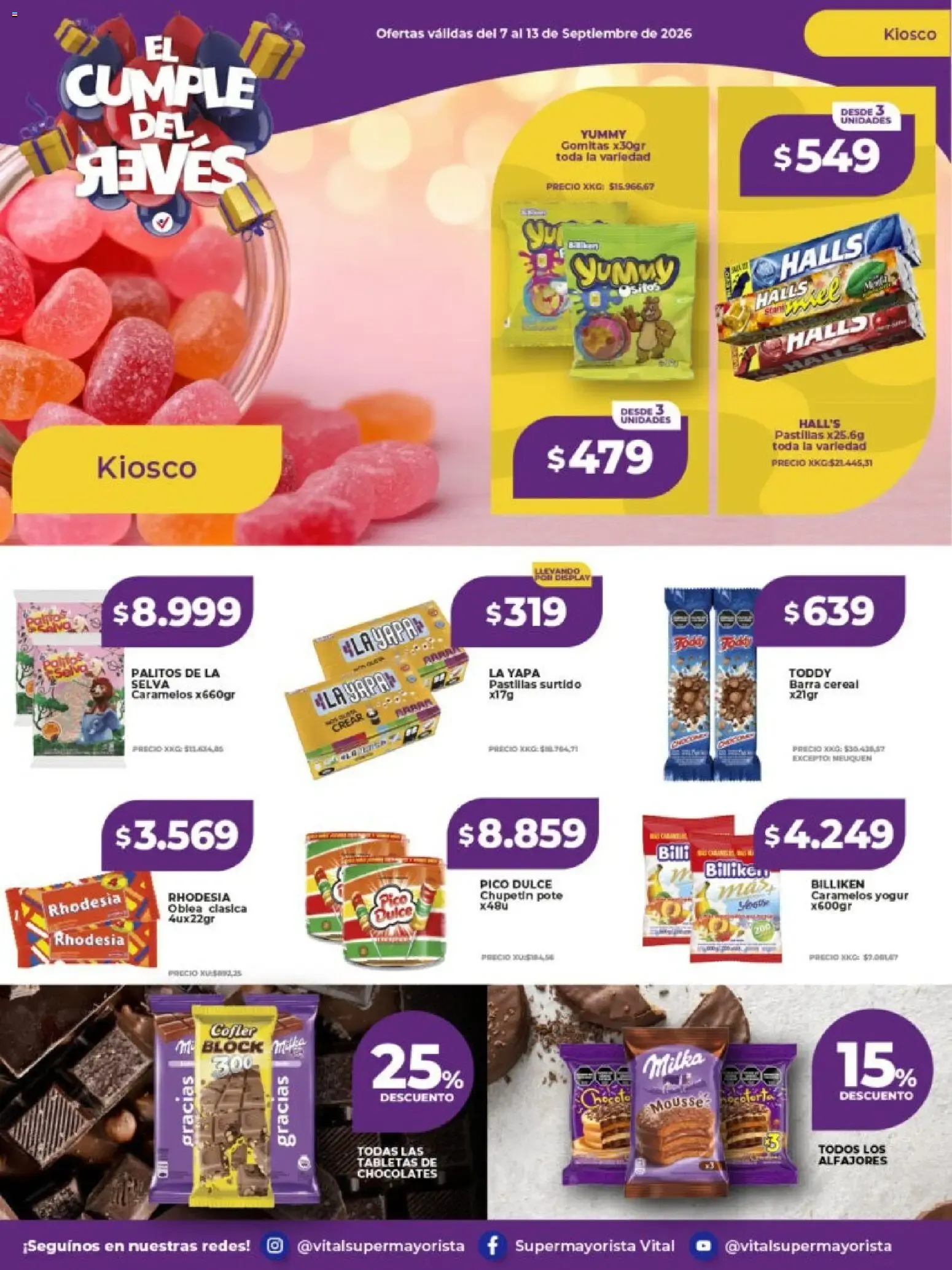 Ofertas de Vital Super Mayorista - El Cumple del Revés 7 de septiembre al 13 de septiembre 2026 - Página 22 del catálogo