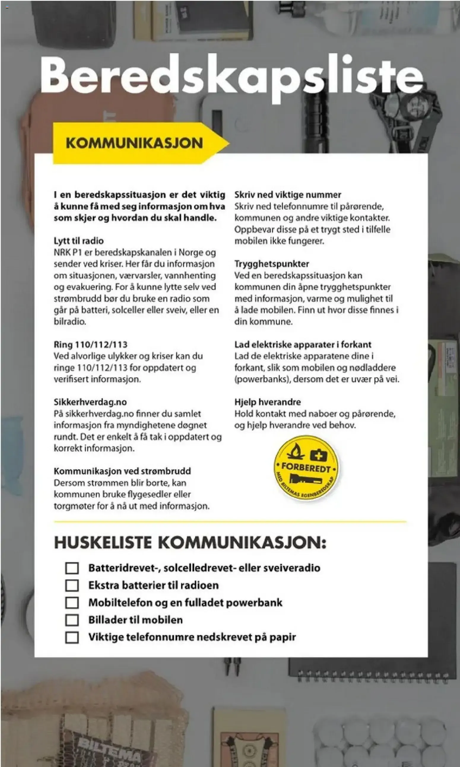 Biltema Egenberedskap fra 21. september til 31. desember 2026 - kundeavisside 18