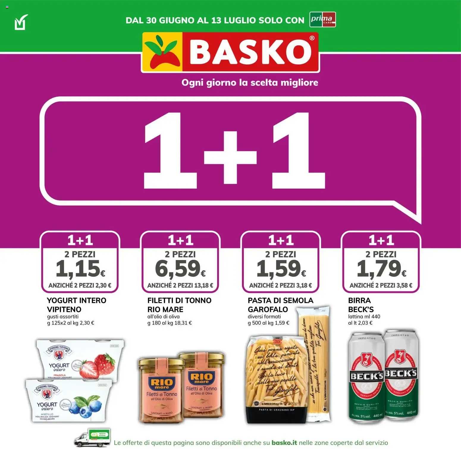 Volantino Basko 1+1 da 30 giugno a 13 luglio di 2026 - Pagina del volantino 1