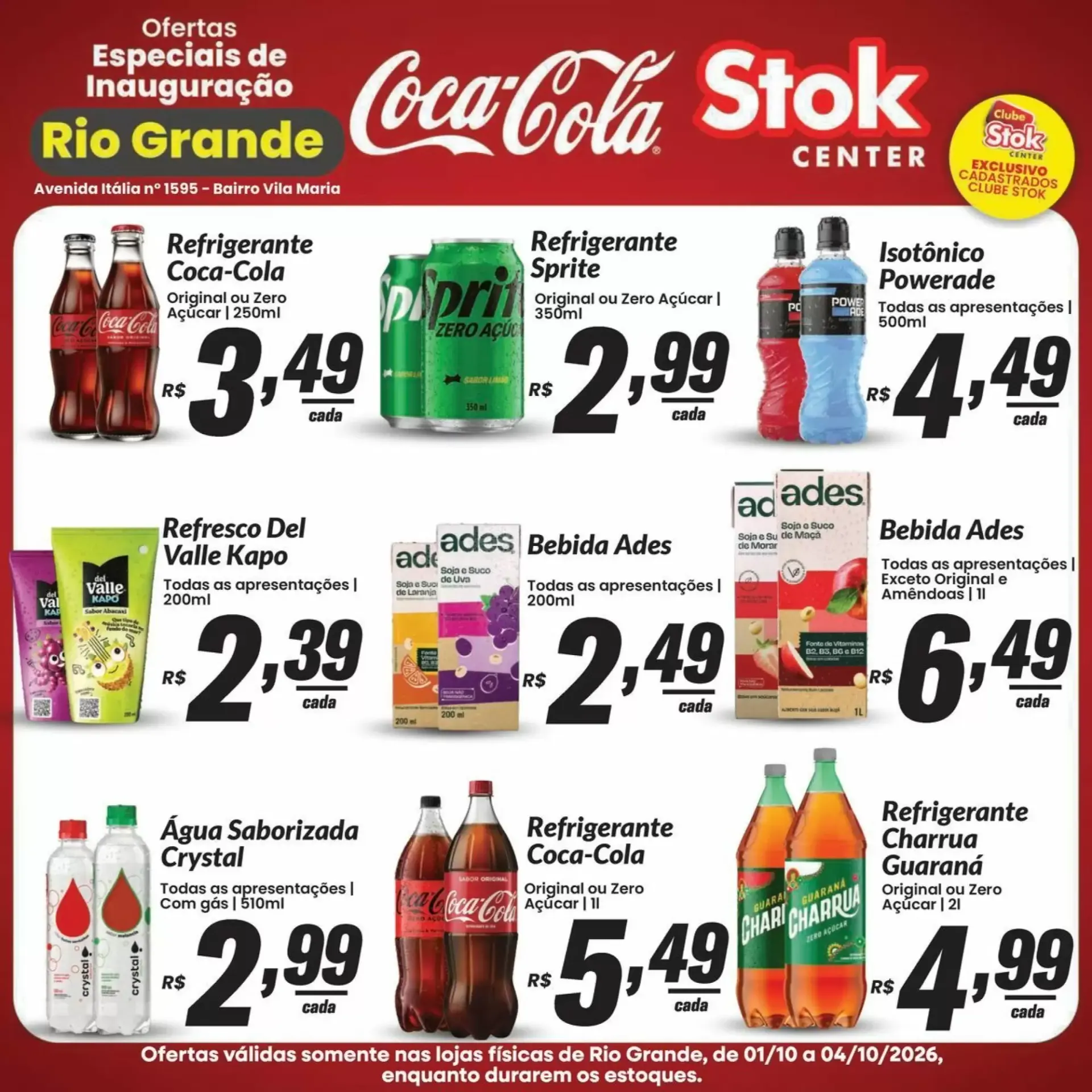 Encarte de Stok Center Rio Grande - Ofertas de Inauguração 1 de outubro até 4 de outubro 2026 - Pagina 1