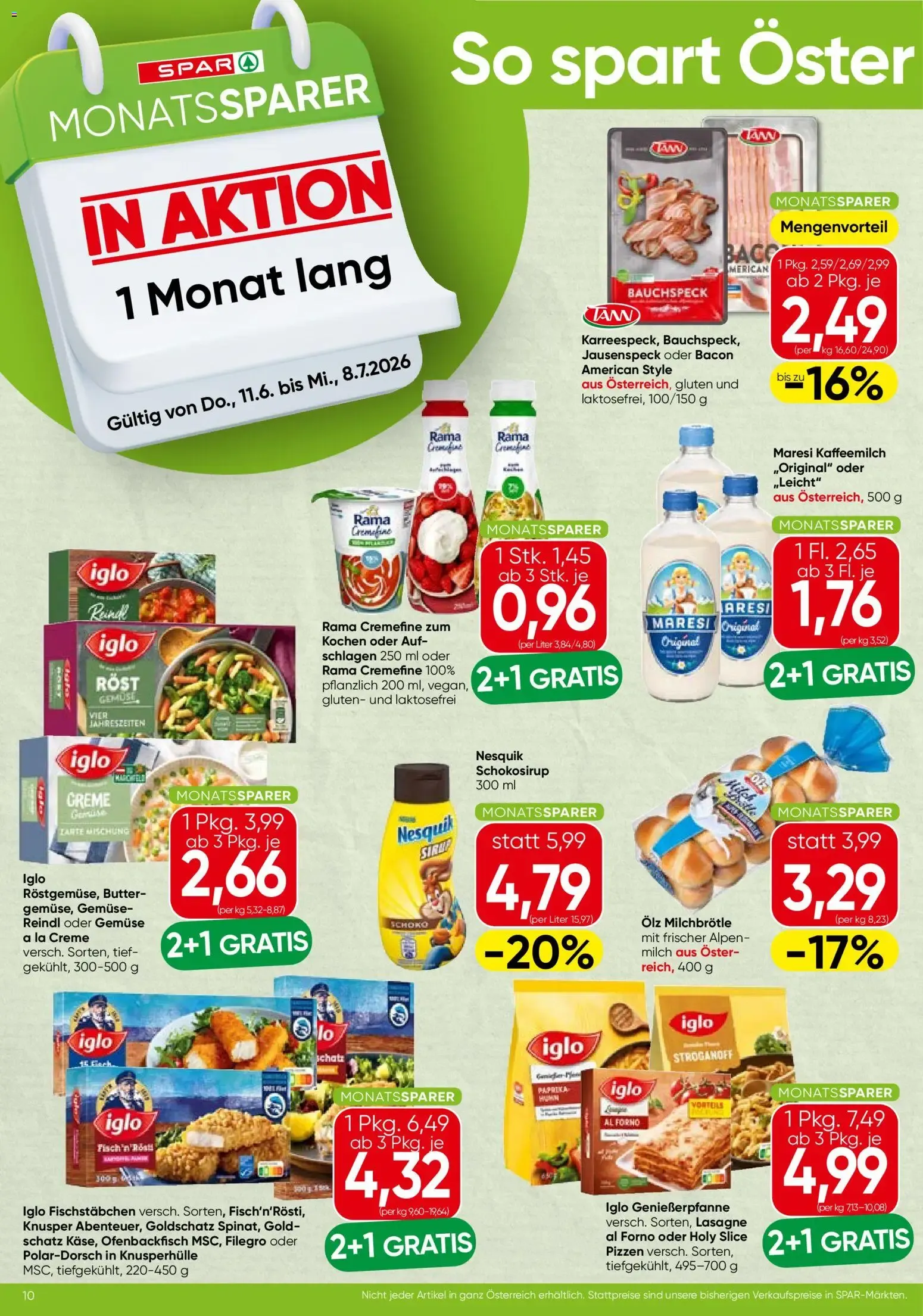 Spar Monatssparer (11.06.2026) - Angebote und Prospekt von 11. Juni bis 8. Juli 2026 - Flugblätt seite  1