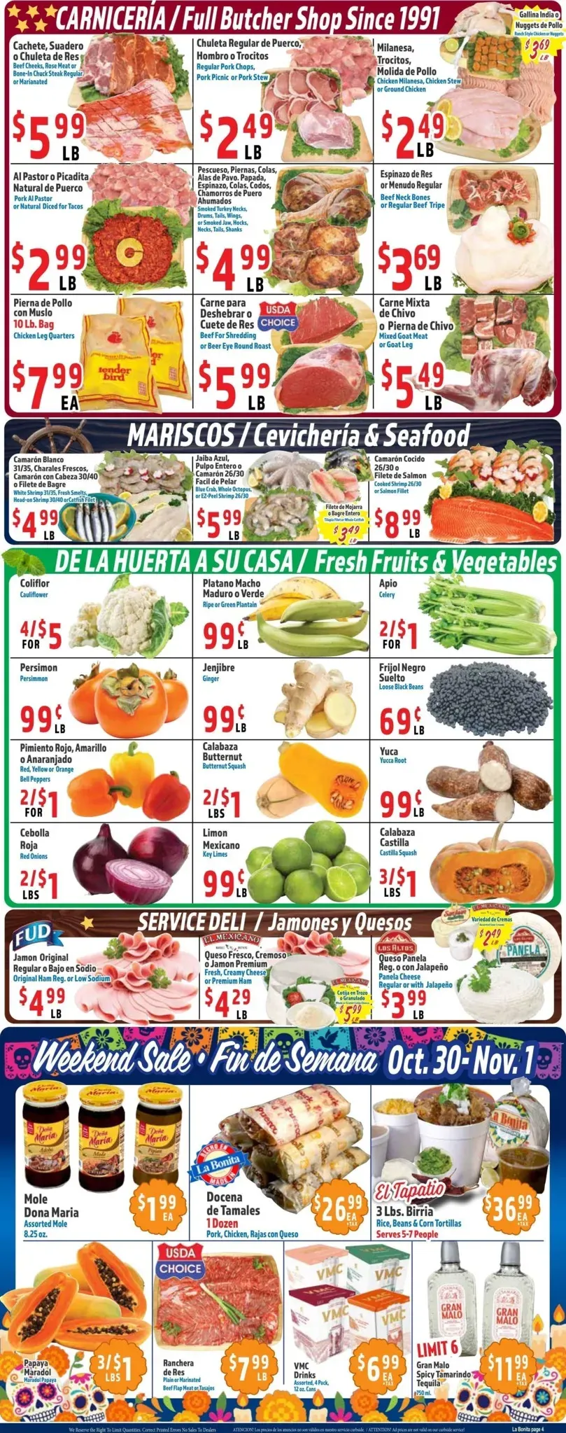 Weekly ad Current La Bonita leaflet valid from Wednesday 10/28/2026 to Tuesday 11/03/2026 from October 28 to November 3 2026 - Page 4