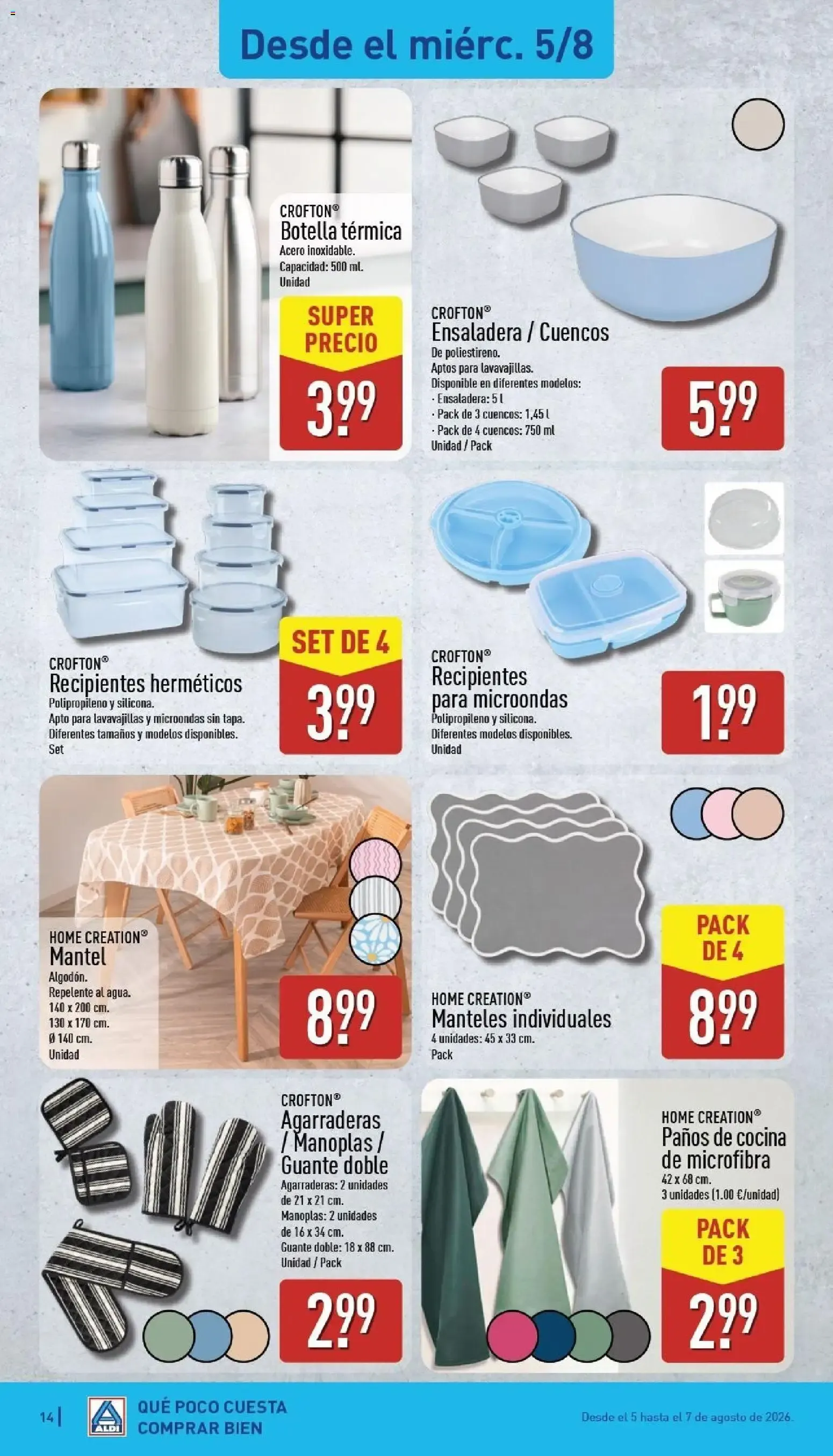 Catálogo de Aldi folleto Península del 03/08/2026 | Catálogo 3 de agosto al 9 de agosto 2026 - Página 14