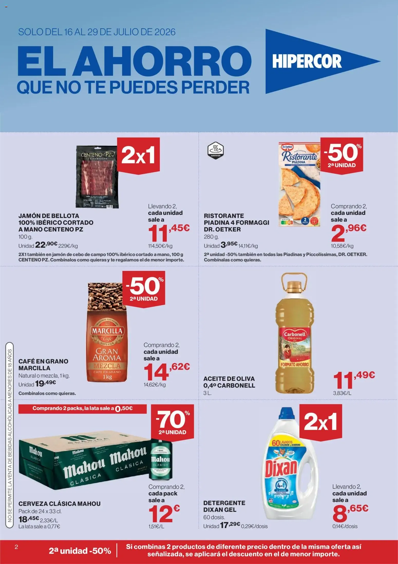 Catálogo de Ofertas Hipercor: 50% en 2da unidad y Bajada de Precios 16 de julio al 29 de julio 2026 - Página 2