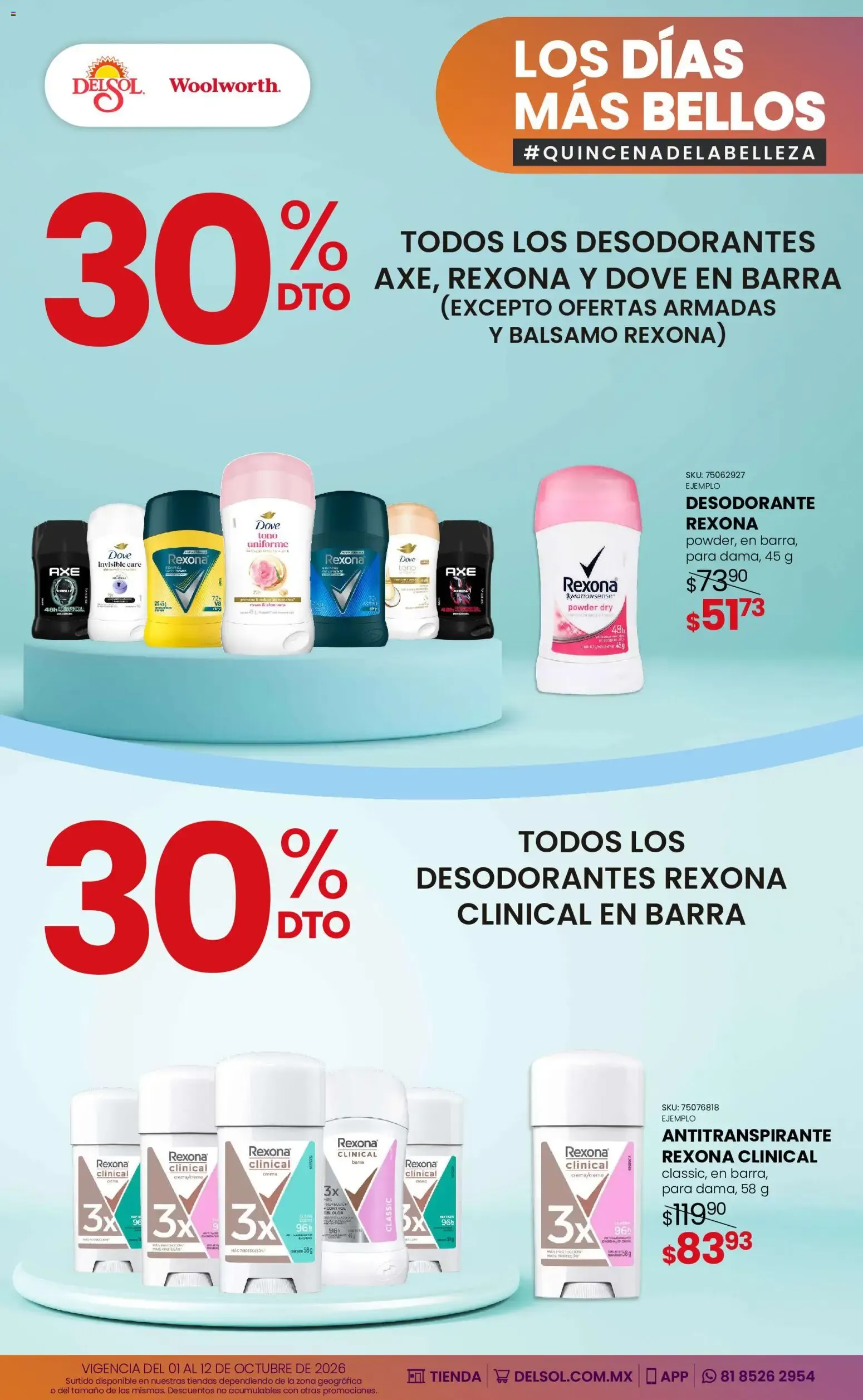 Catálogo de Del Sol y Woolworth catálogo Los días más bellos - Quincena Belleza (01/10/2026 - 12/10/2026) - catálogo en línea 1 de octubre al 12 de octubre 2026 - Pagina 12