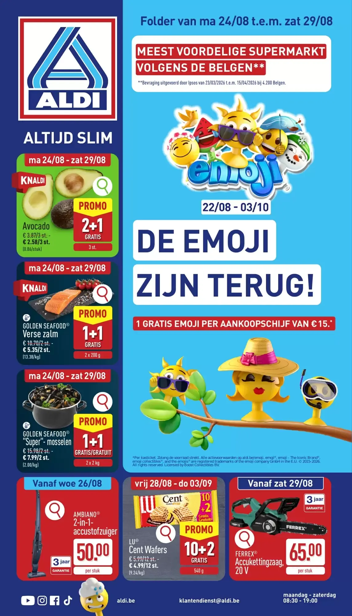 ALDI Folder van ma 24/08 t.e.m. zat 29/08 van 24 augustus tot 29 augustus 2026 - folder pagina 1